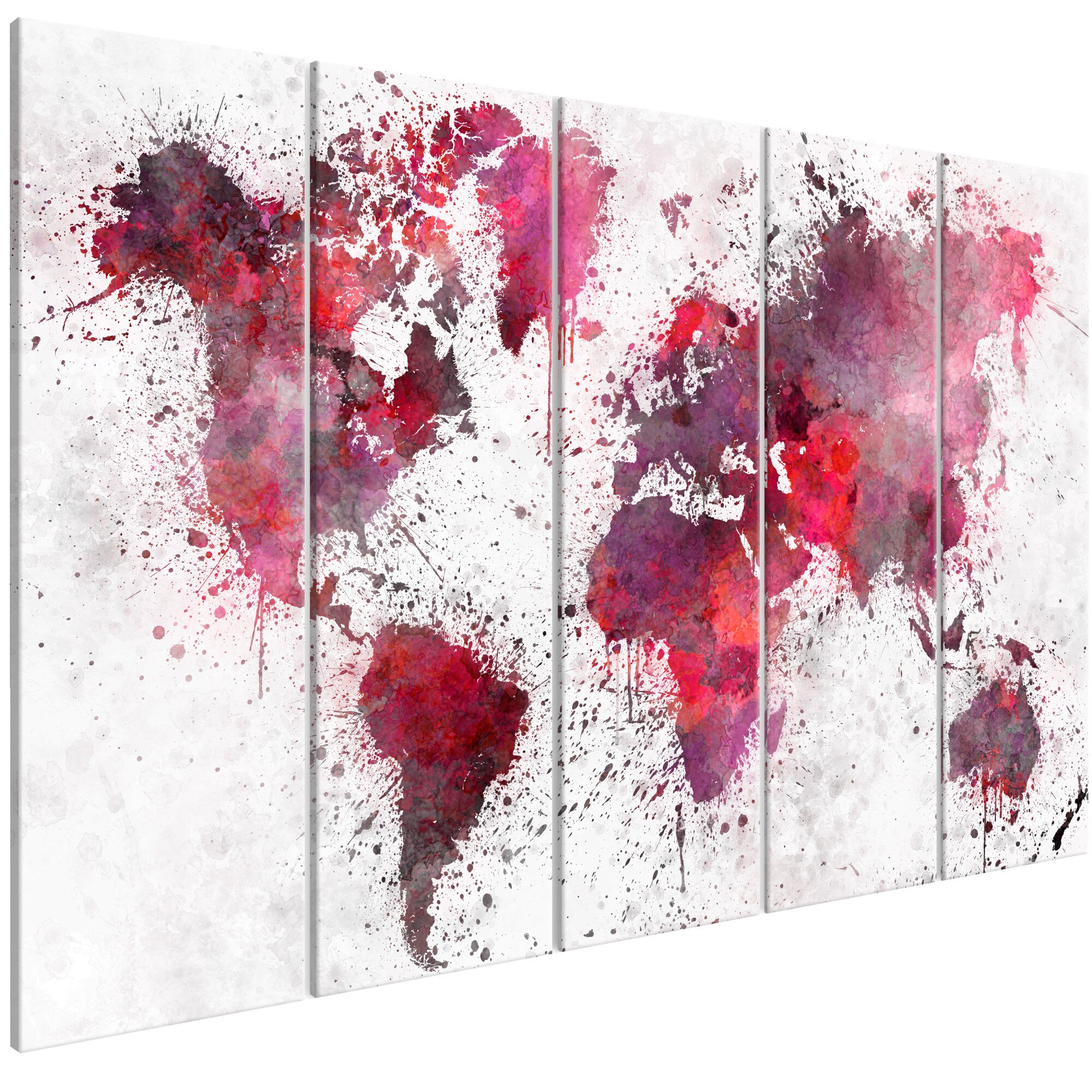 Tablou canvas 5 piese - Harta sangeroasa Ingusta - 200 x 80 cm