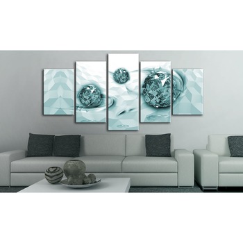 Tablou canvas 5 piese - Incorporat In turcoaz - 200 x 100 cm Tablou canvas 5 piese - Incorporat In turcoaz - 200 x 100 cm