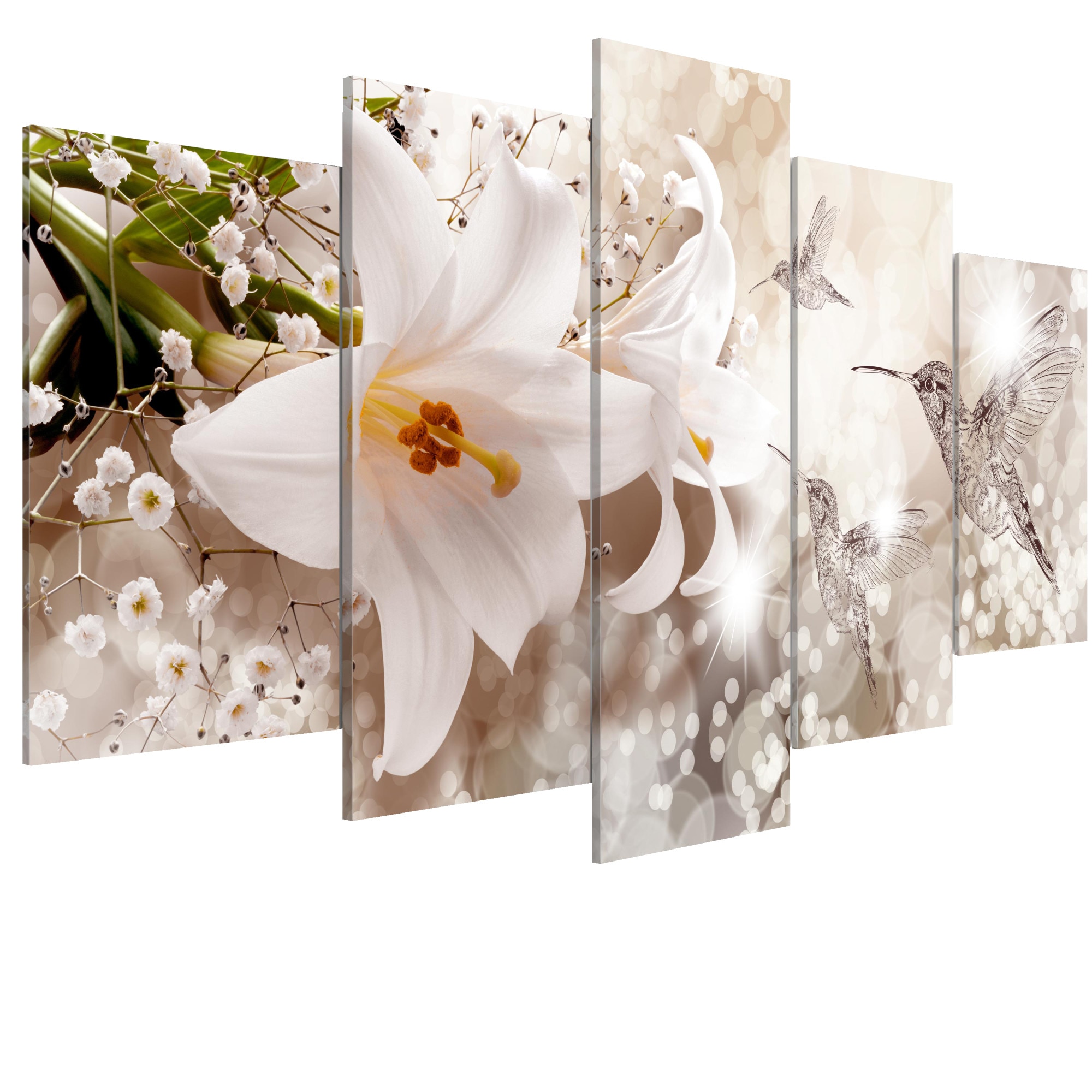 Tablou canvas 5 piese - In gradina cereasca - 200 x 100 cm