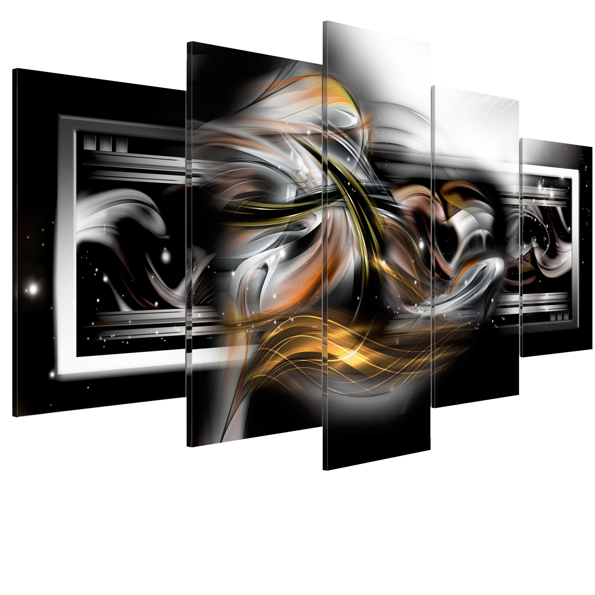 Tablou canvas 5 piese - ImbratiSare de noapte - 200 x 100 cm