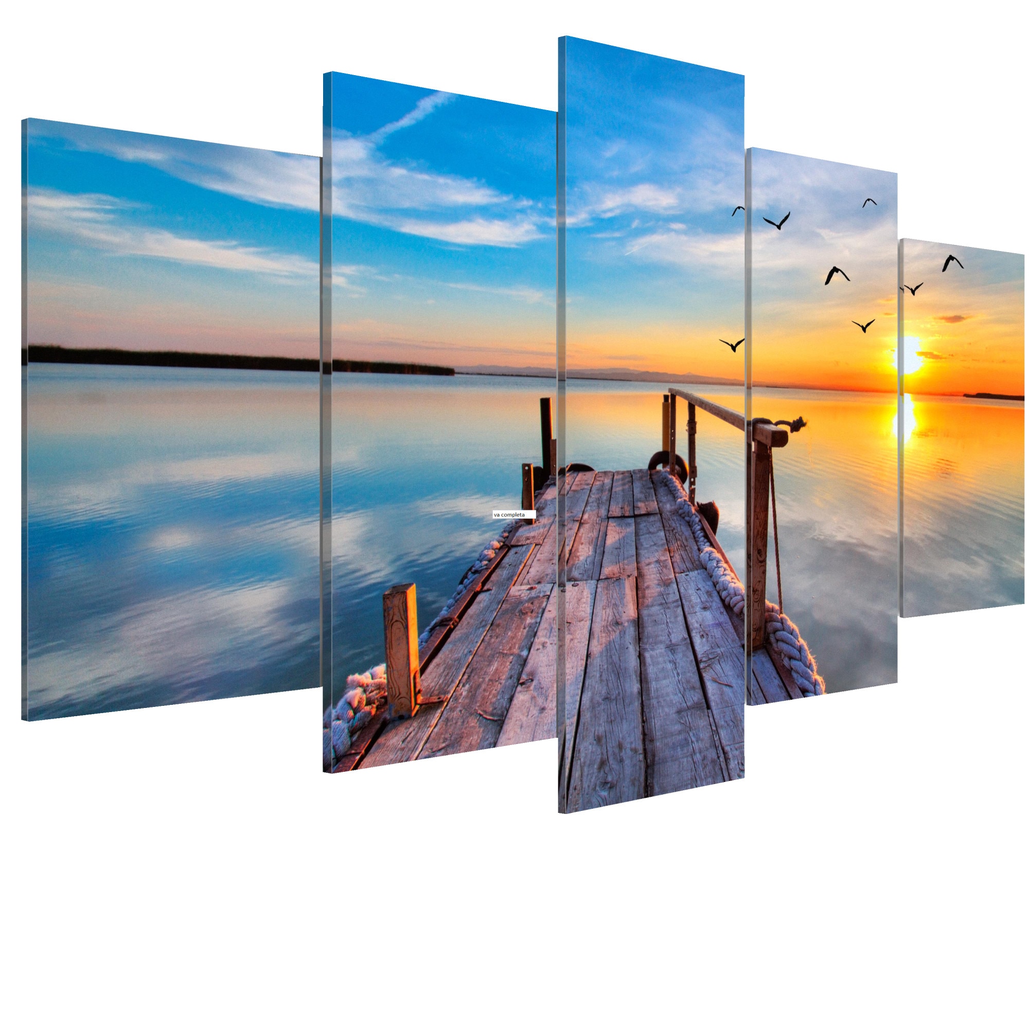Tablou canvas 5 piese - Lacul amintirilor - 100 x 50 cm