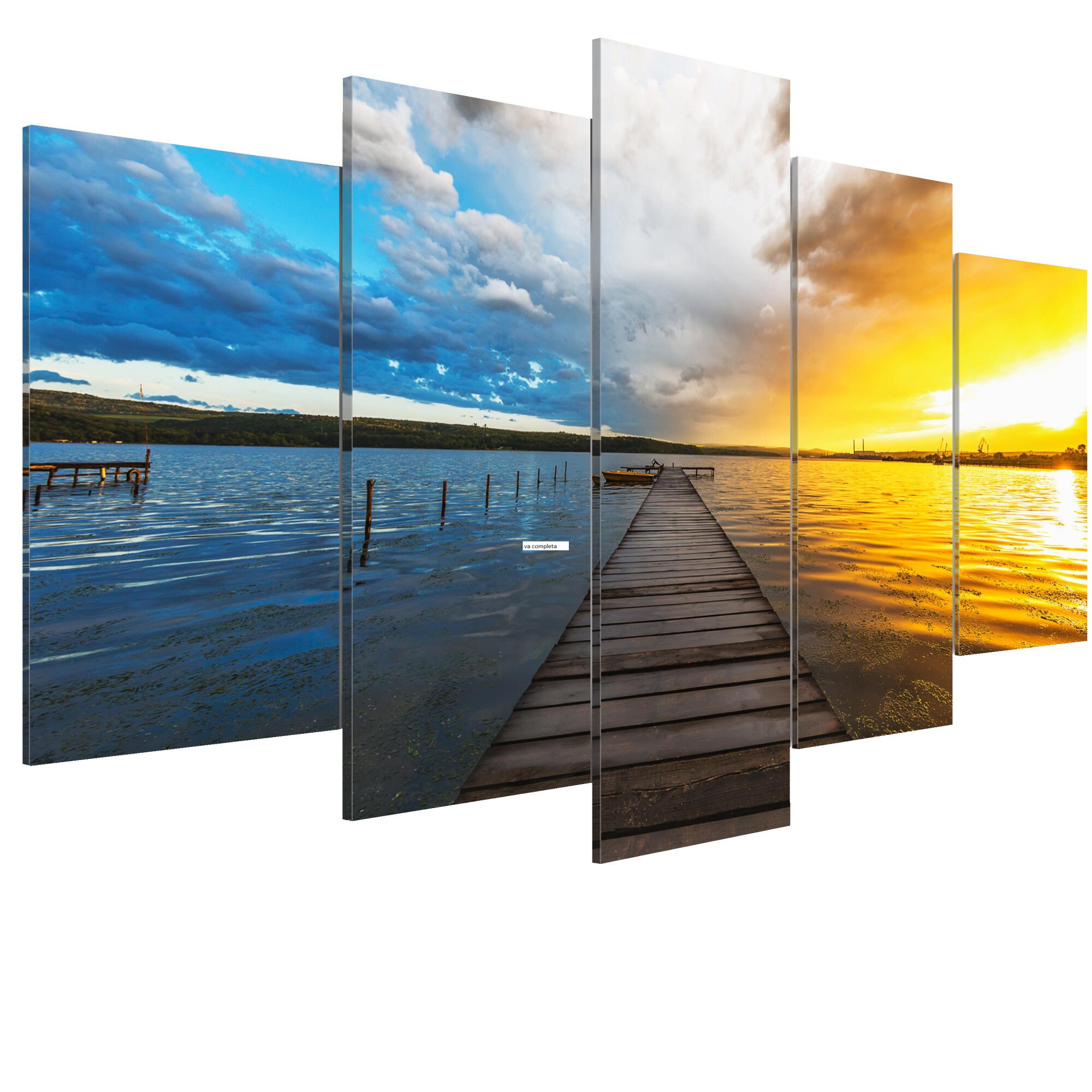 Tablou canvas 5 piese - Lacul viselor - 100 x 50 cm