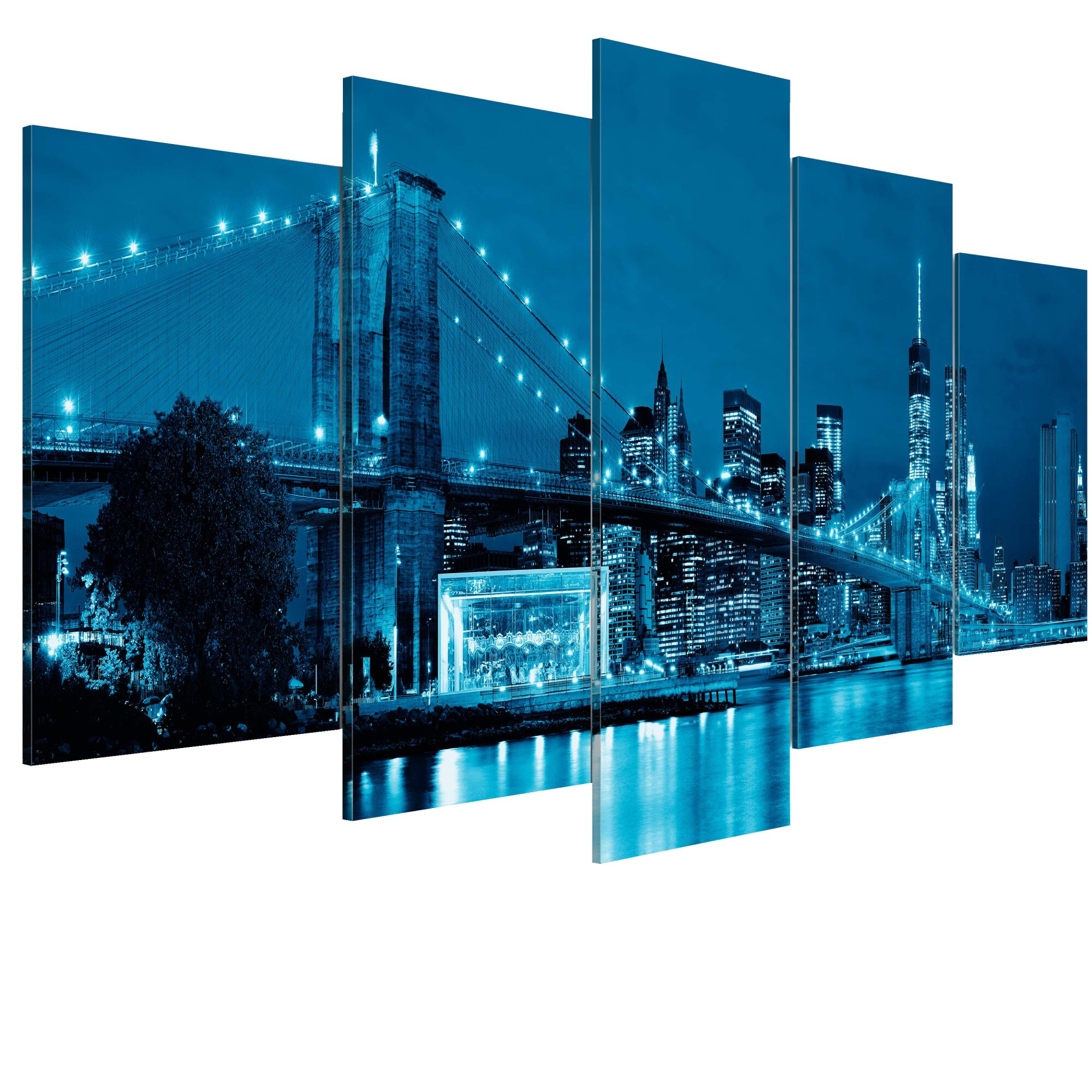 Tablou canvas 5 piese - La o vedere - 200 x 100 cm