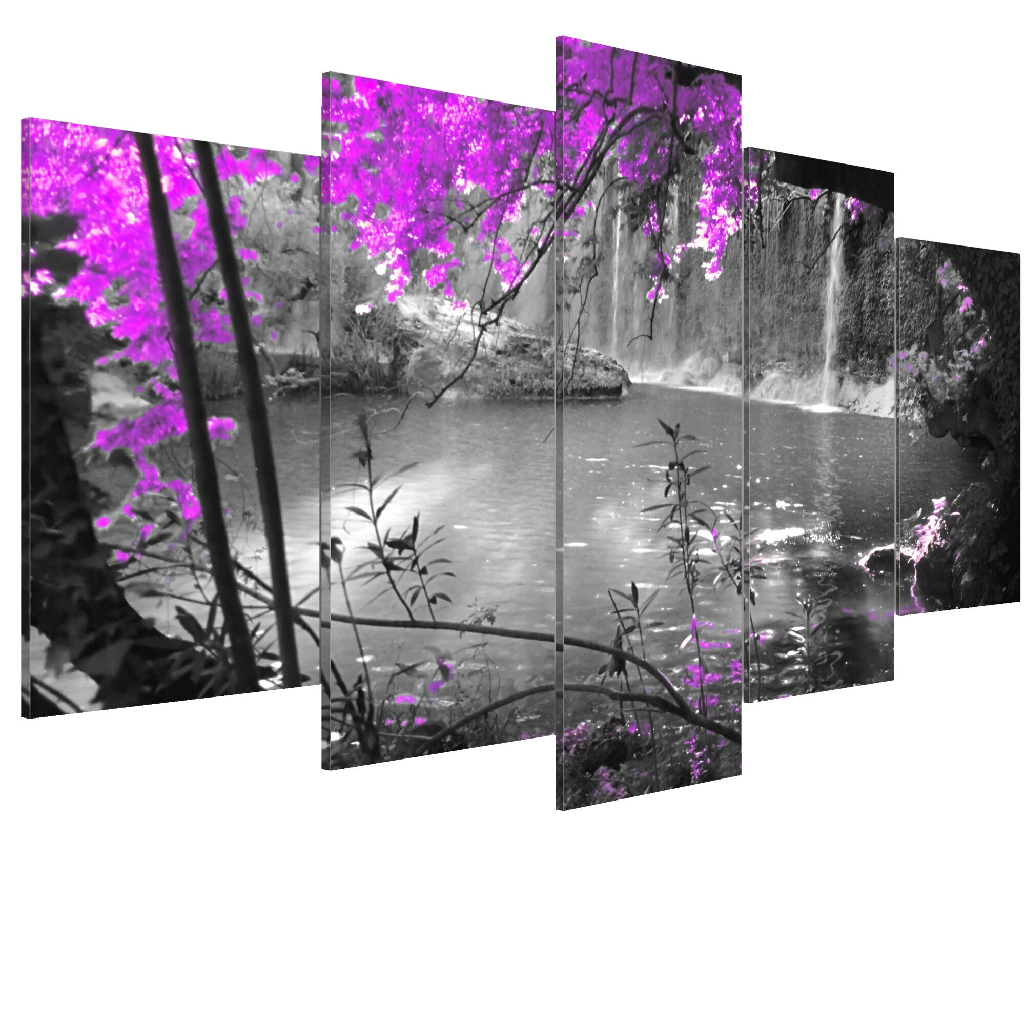 Tablou canvas 5 piese - Lacul uitat - 100 x 50 cm