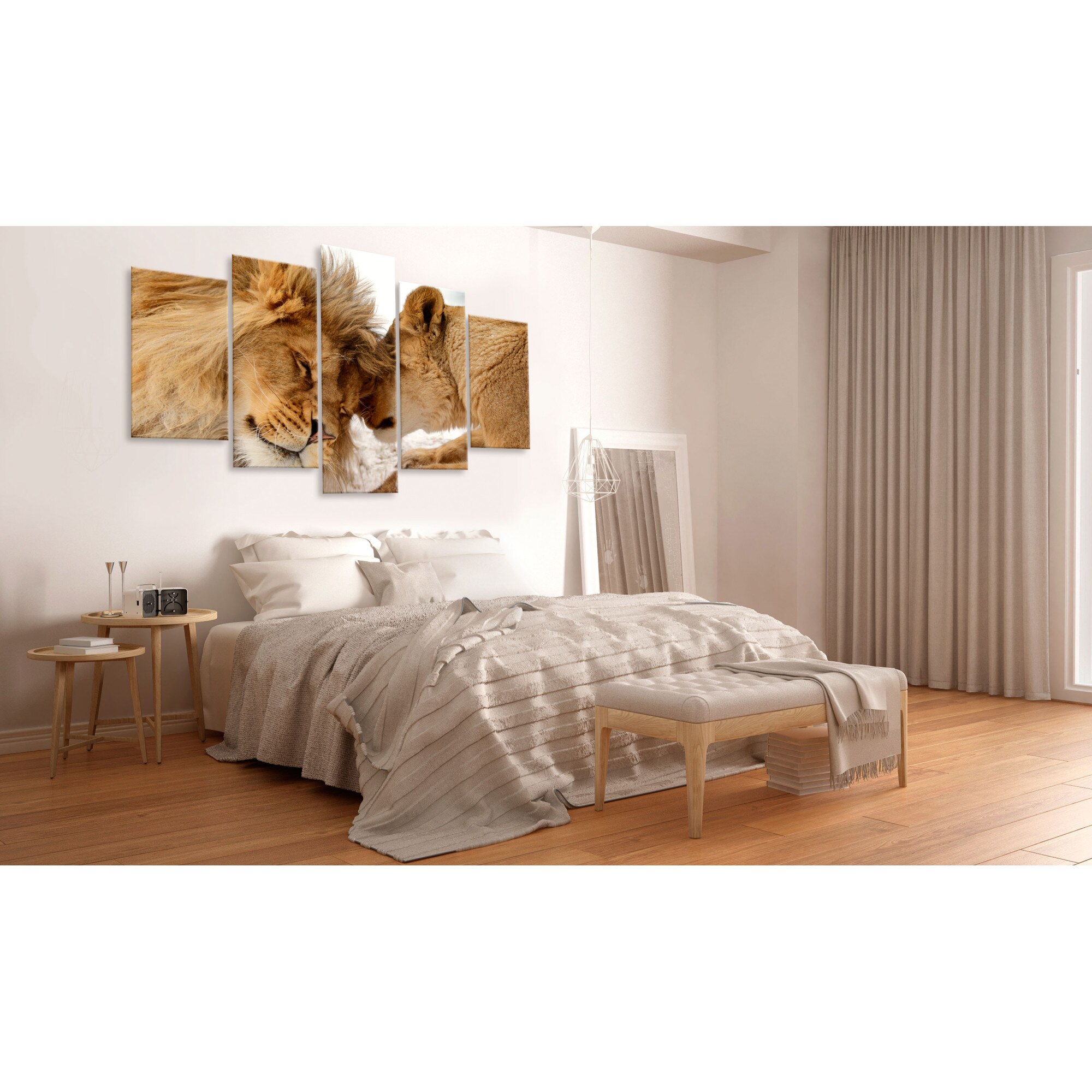 Tablou canvas 5 piese - Iubire salbatica - 100 x 50 cm