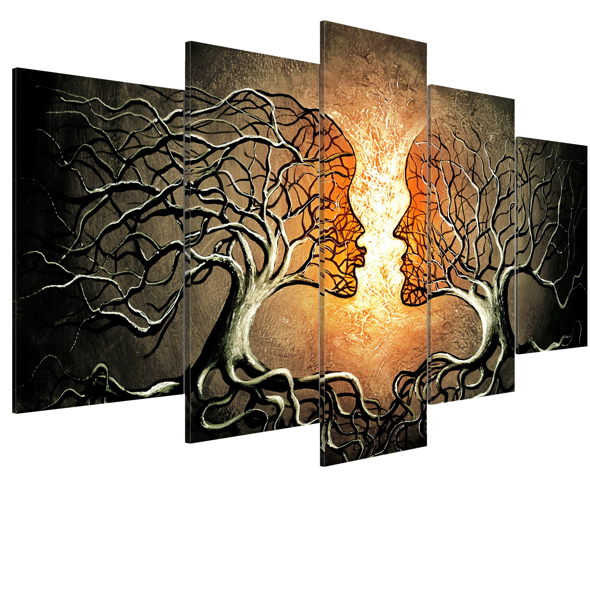 Tablou canvas 5 piese - Intelegerea dragostei - 100 x 50 cm