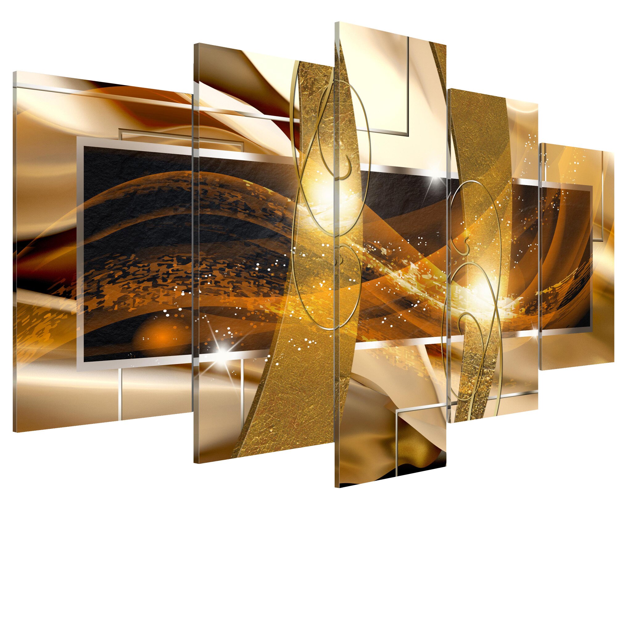 Tablou canvas 5 piese - Lava de Aur - 200 x 100 cm