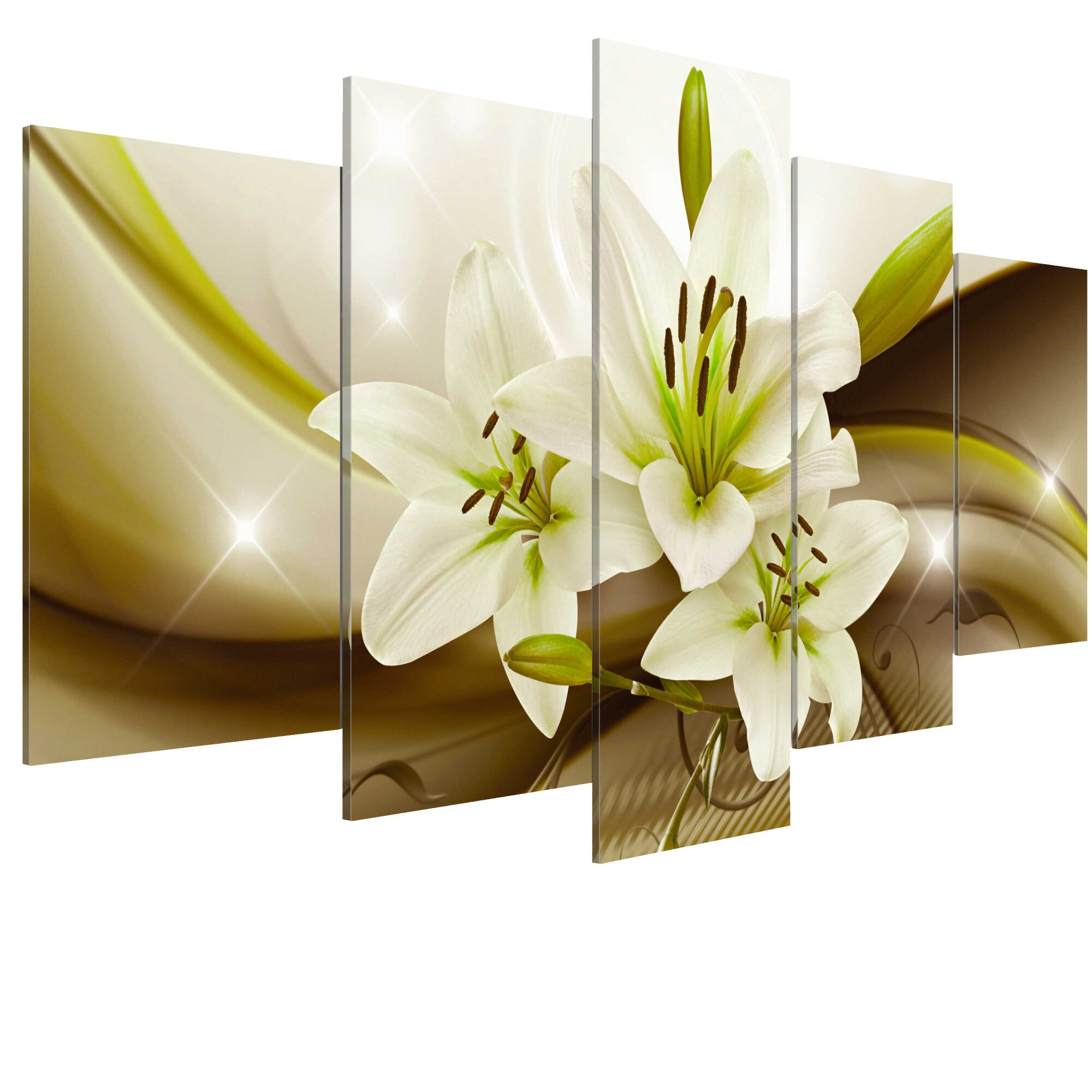 Tablou canvas 5 piese - Liliy moderna - 200 x 100 cm