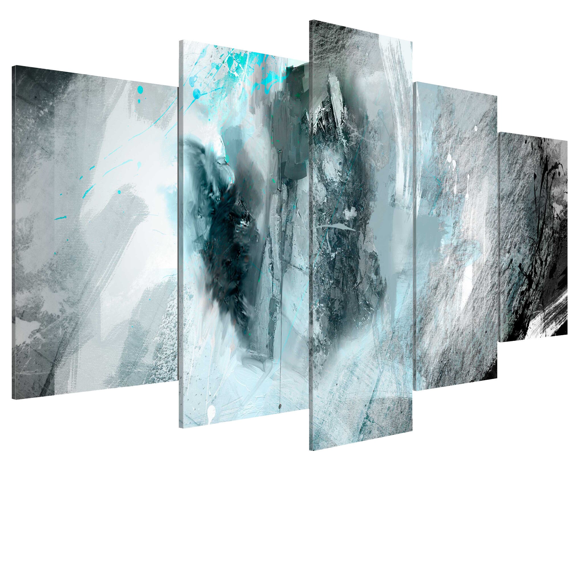 Tablou canvas 5 piese - Luna albastra - 100 x 50 cm