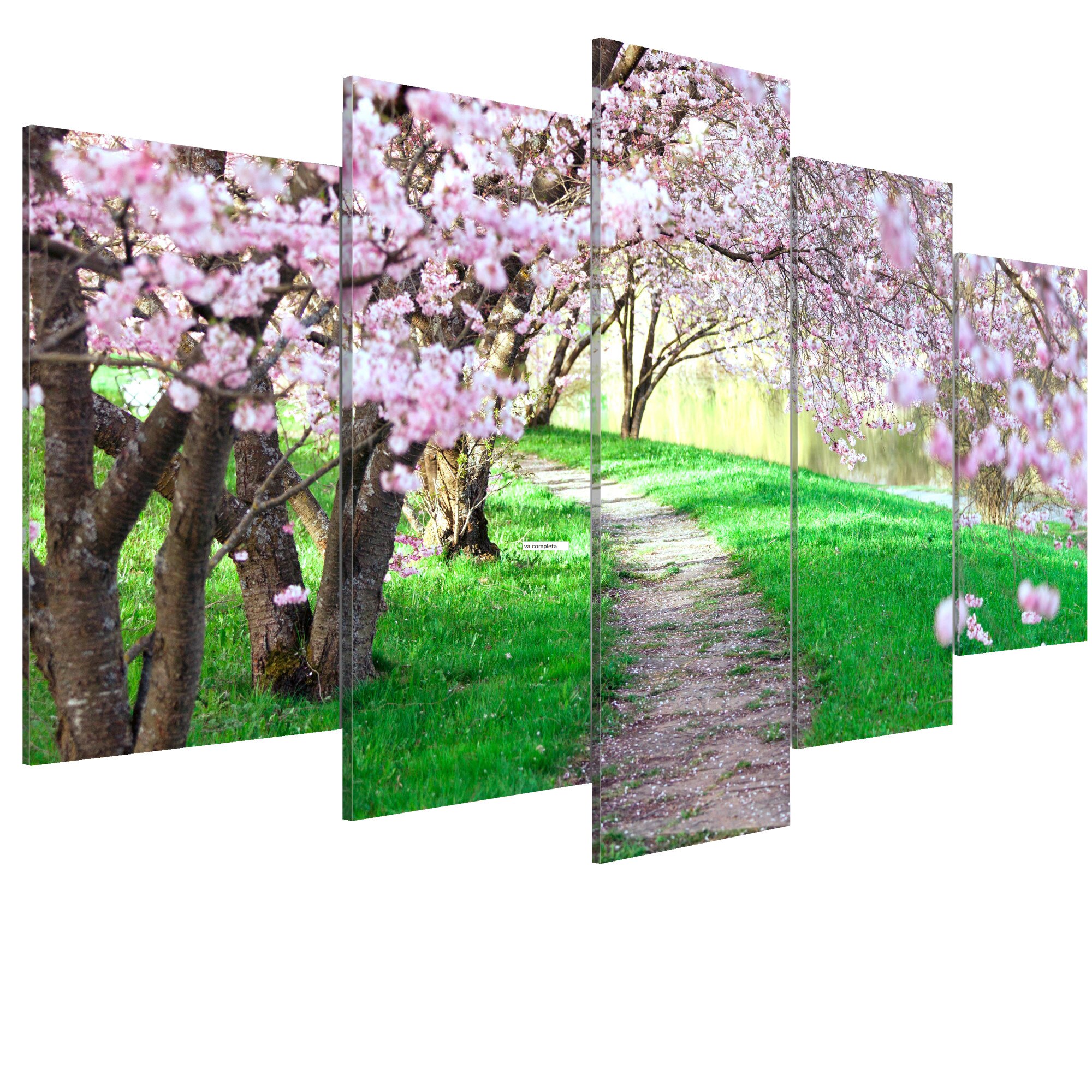 Tablou canvas 5 piese - Lover’s Lake - 100 x 50 cm