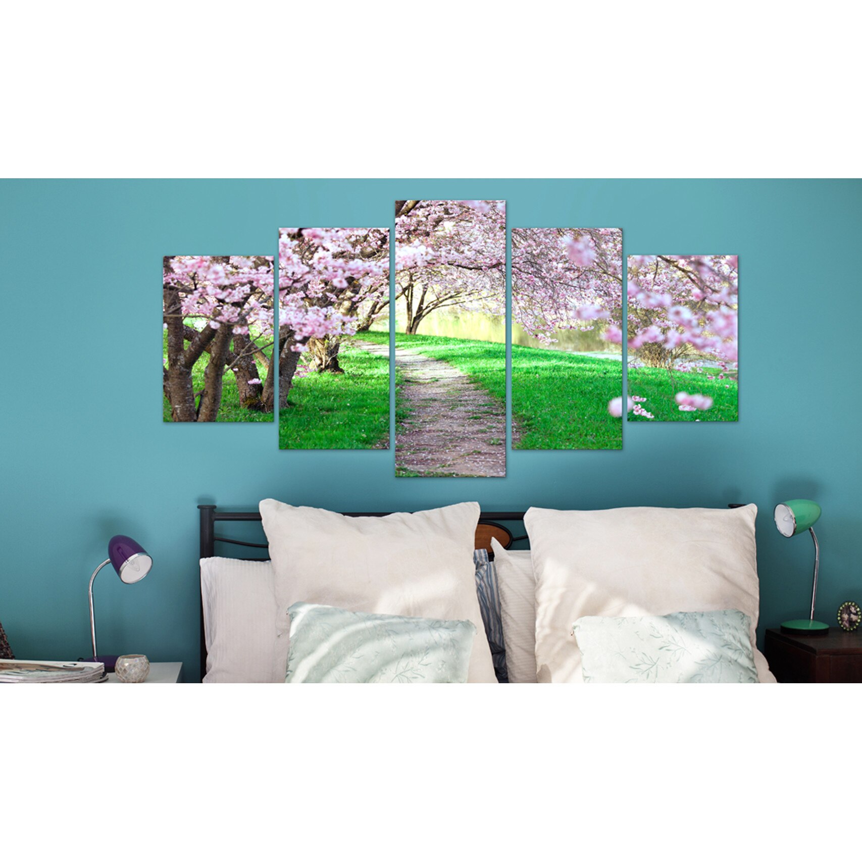Tablou canvas 5 piese - Lover’s Lake - 200 x 100 cm