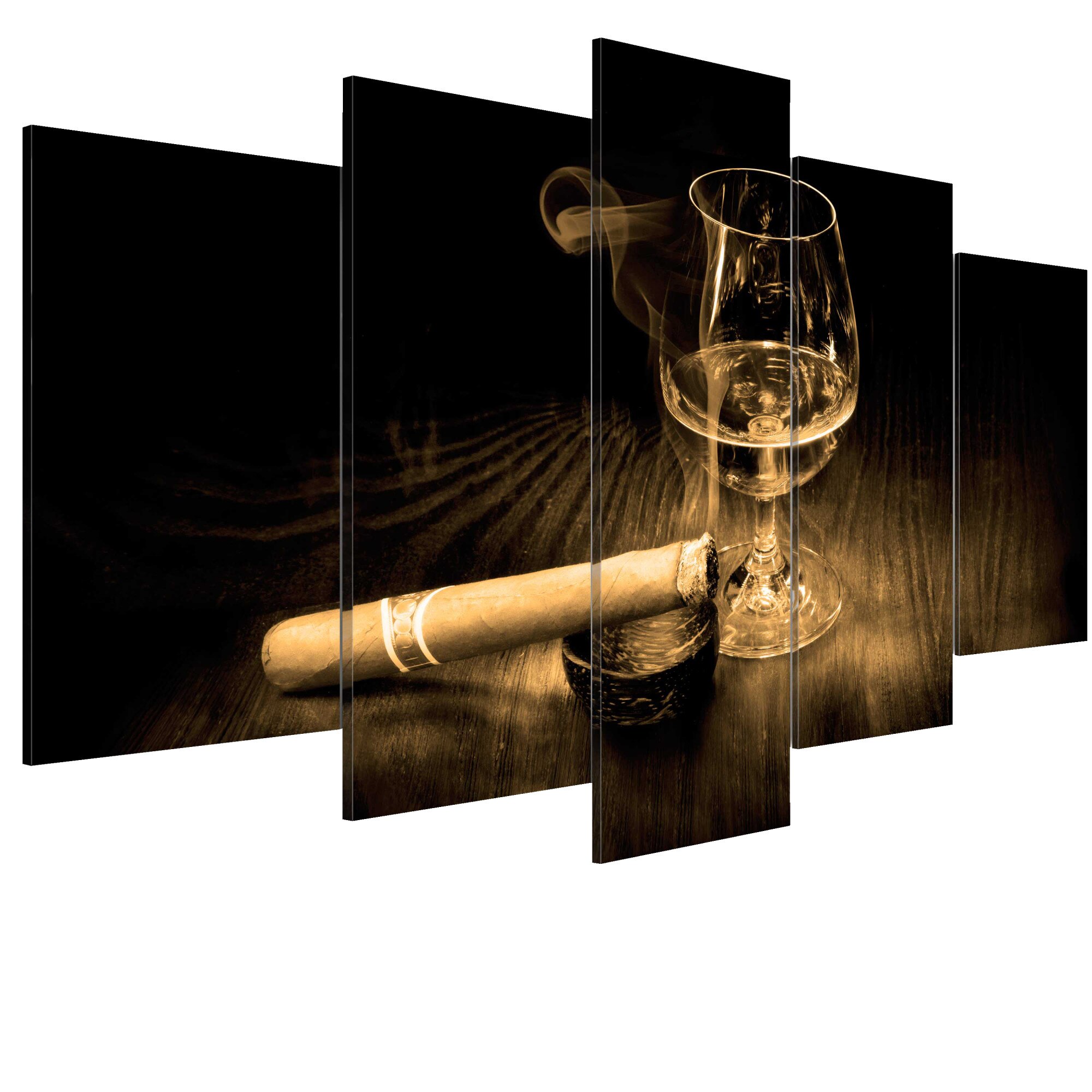 Tablou canvas 5 piese - Moment de sepia glorie - 200 x 100 cm