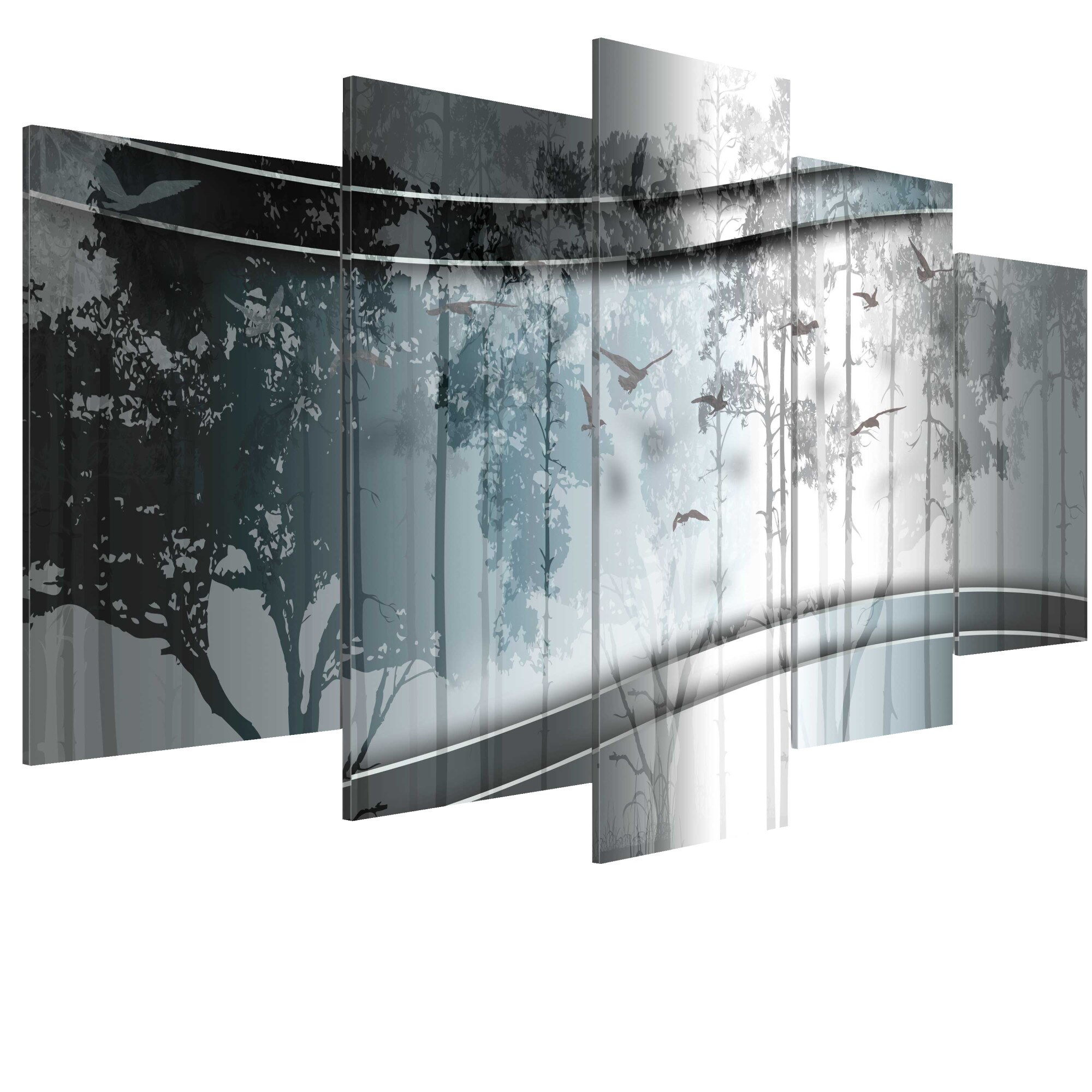 Tablou canvas 5 piese - Nebuni de padure - 100 x 50 cm