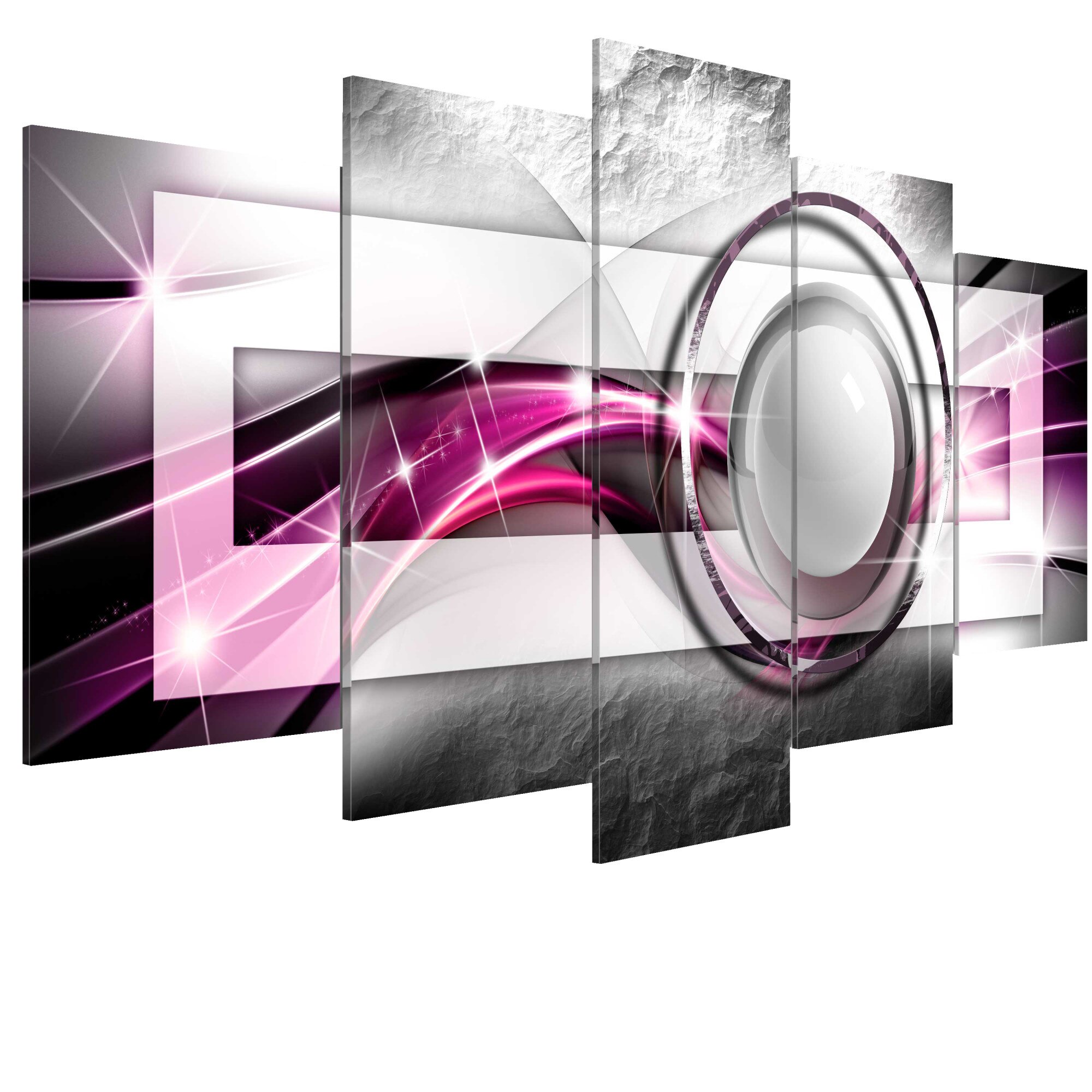 Tablou canvas 5 piese - Modern roz - 200 x 100 cm