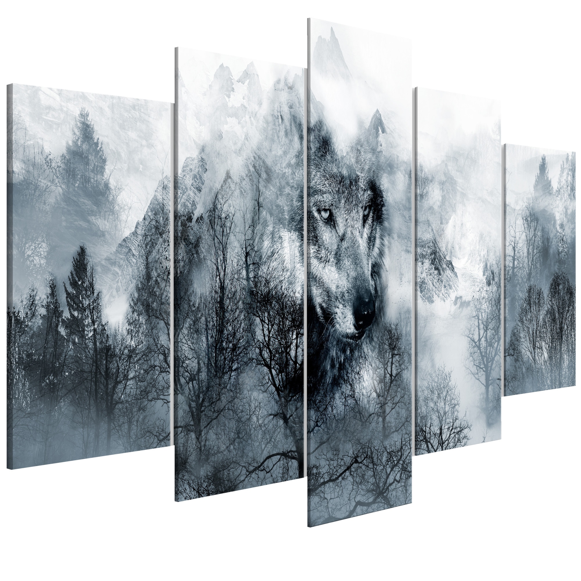 Tablou canvas 5 piese - Muntele Predator Wide - 100 x 50 cm
