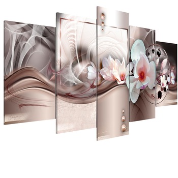 Tablou canvas 5 piese - Misterul roz - 100 x 50 cm Tablou canvas 5 piese - Misterul roz - 100 x 50 cm