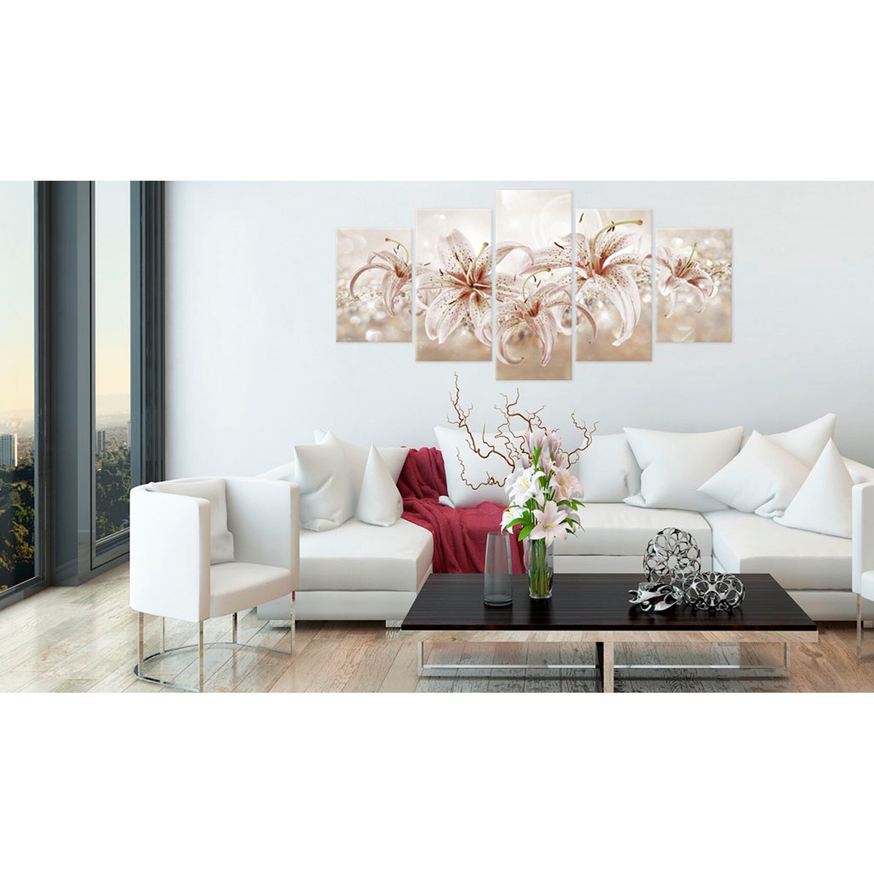 Tablou canvas 5 piese - Muzica blandetii - 100 x 50 cm