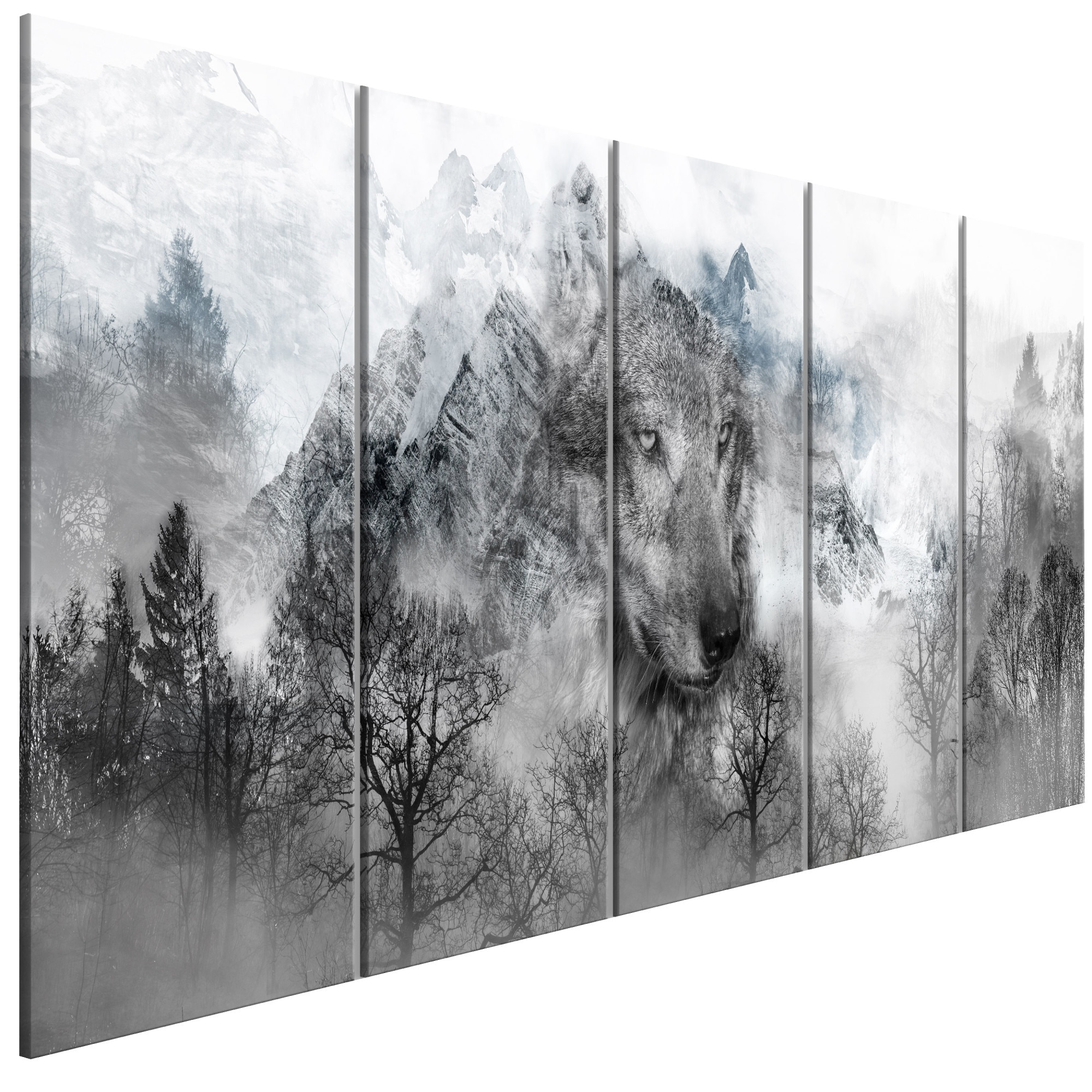 Tablou canvas 5 piese - Muntele Predator Ingust - 225 x 90 cm