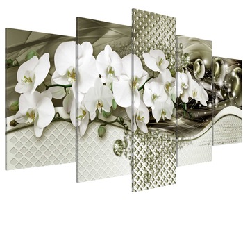 Tablou canvas 5 piese - Miros de Orhidee - 100 x 50 cm