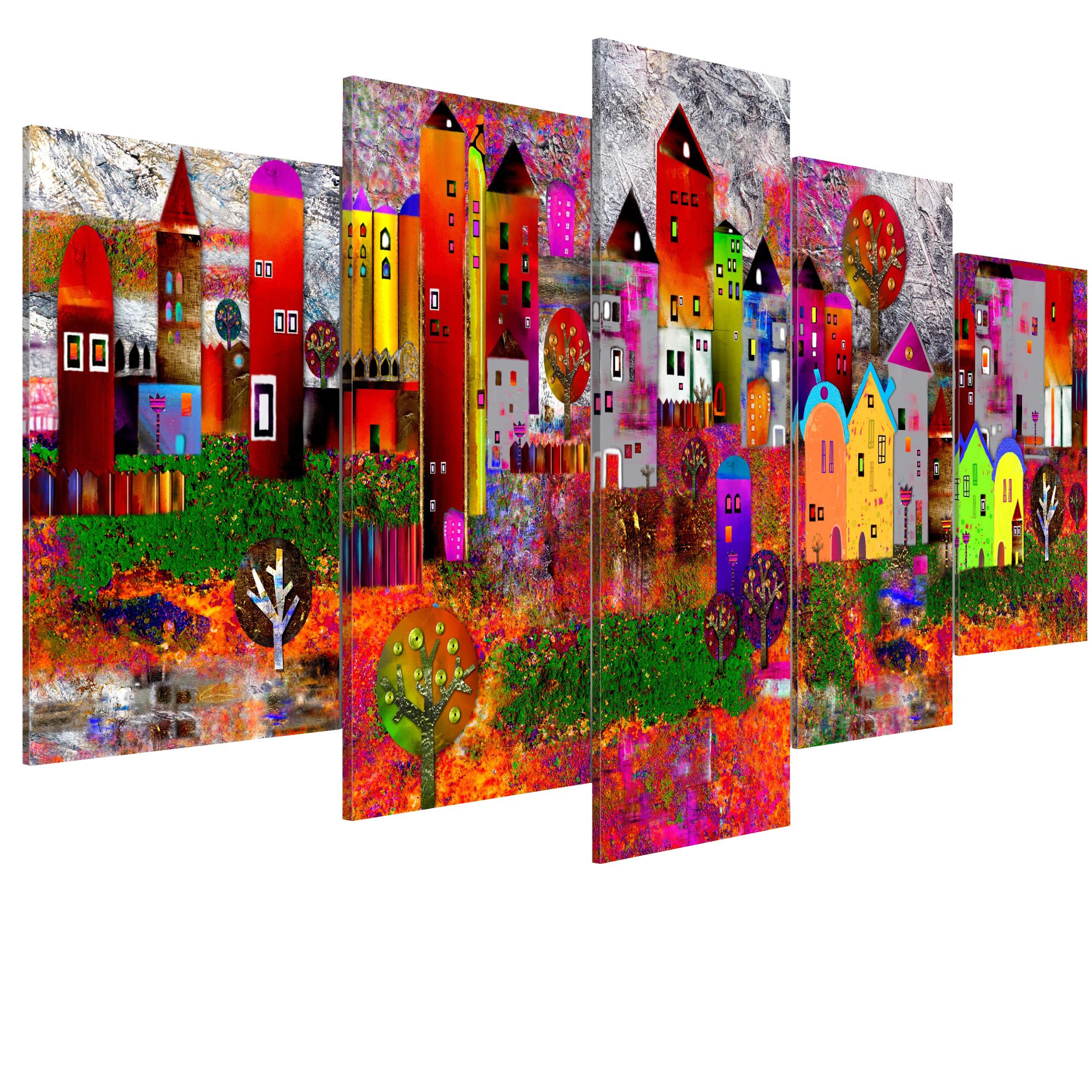 Tablou canvas 5 piese - OraS mic colorat - 100 x 50 cm