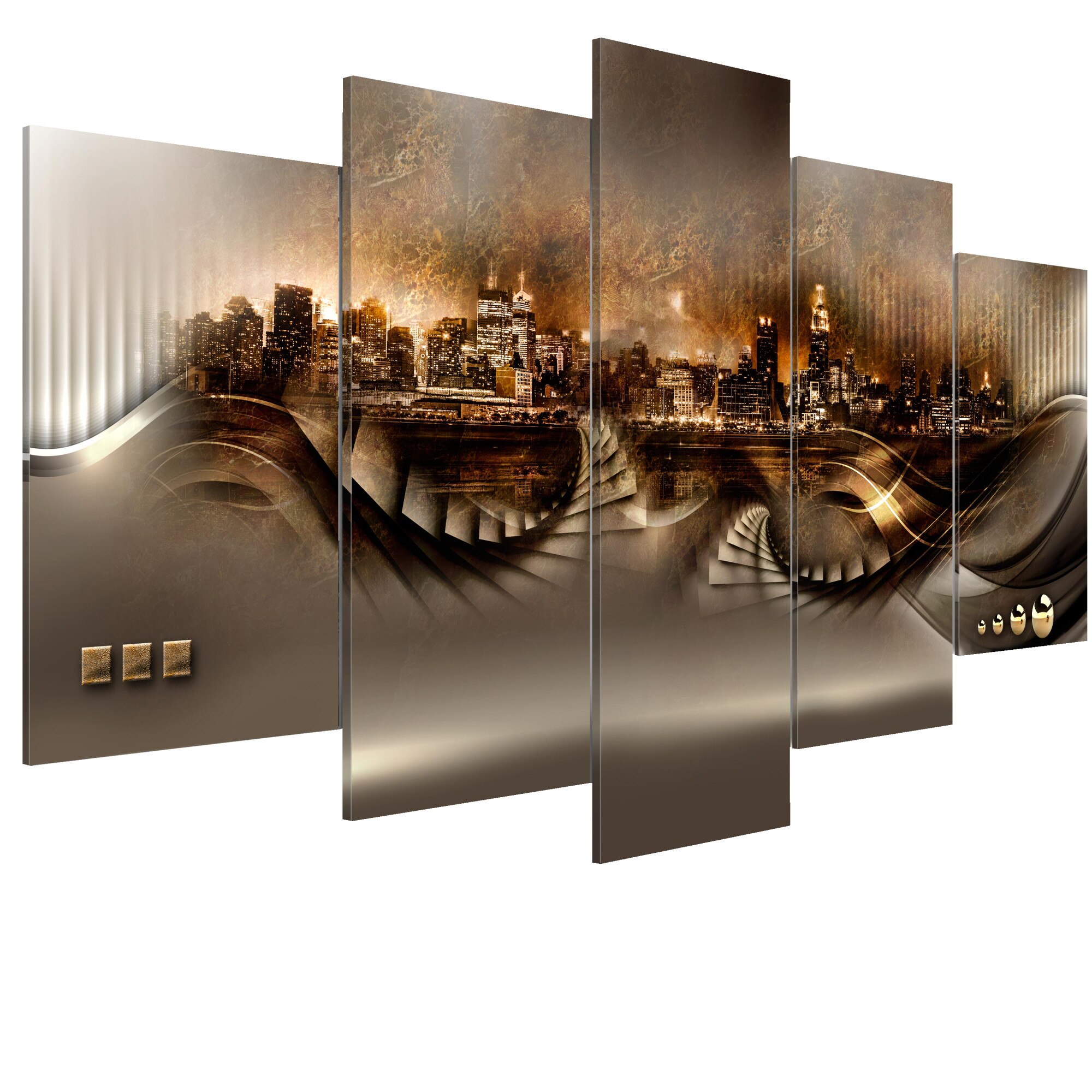 Tablou canvas 5 piese - OraSul pierdut - 100 x 50 cm