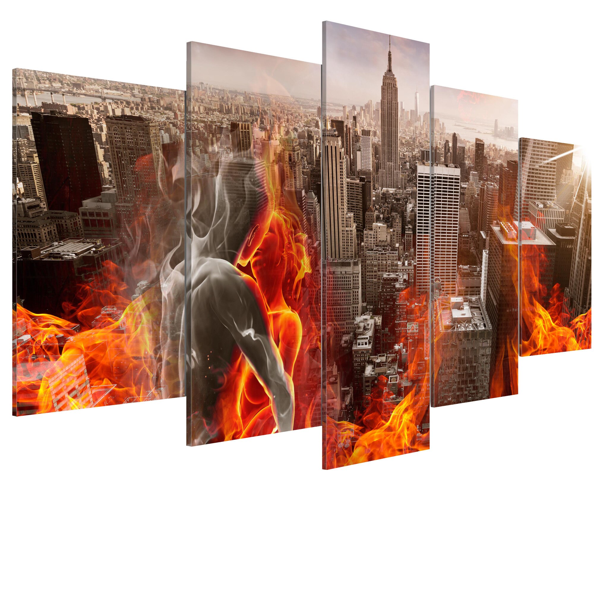 Tablou canvas 5 piese - OraSul iubirii - 100 x 50 cm