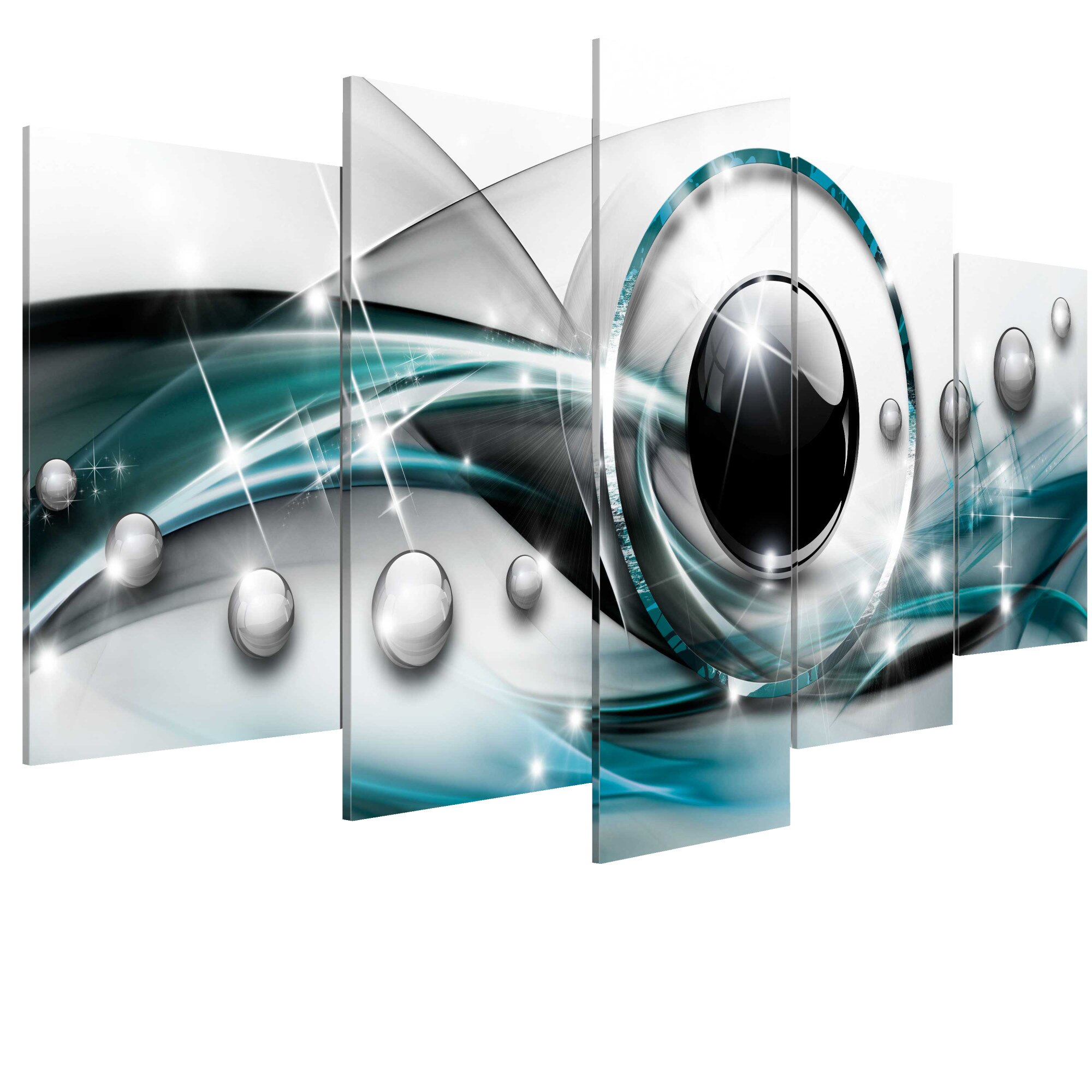 Tablou canvas 5 piese - Ochi albastru - 200 x 100 cm