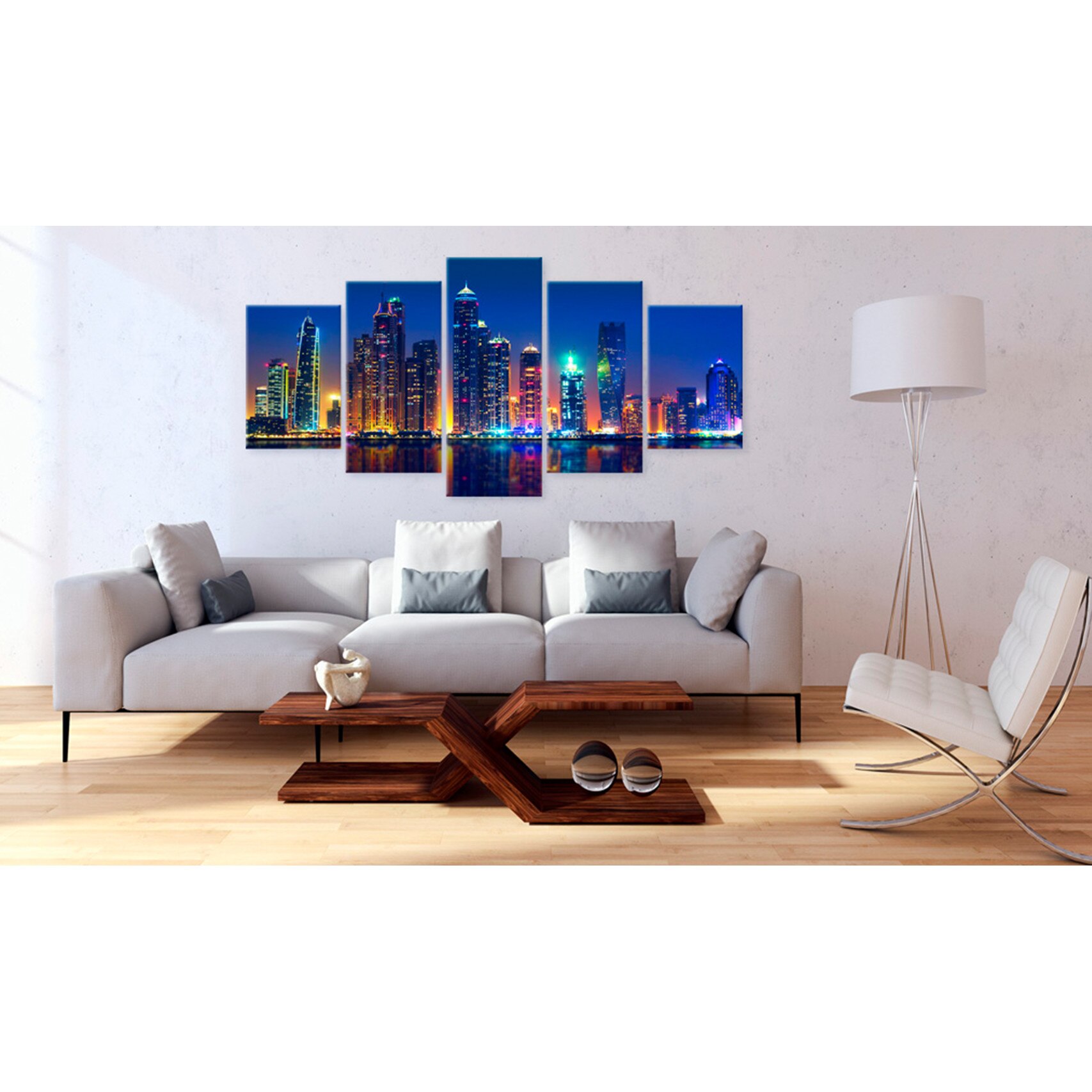 Tablou canvas 5 piese - Nopti In Dubai - 200 x 100 cm