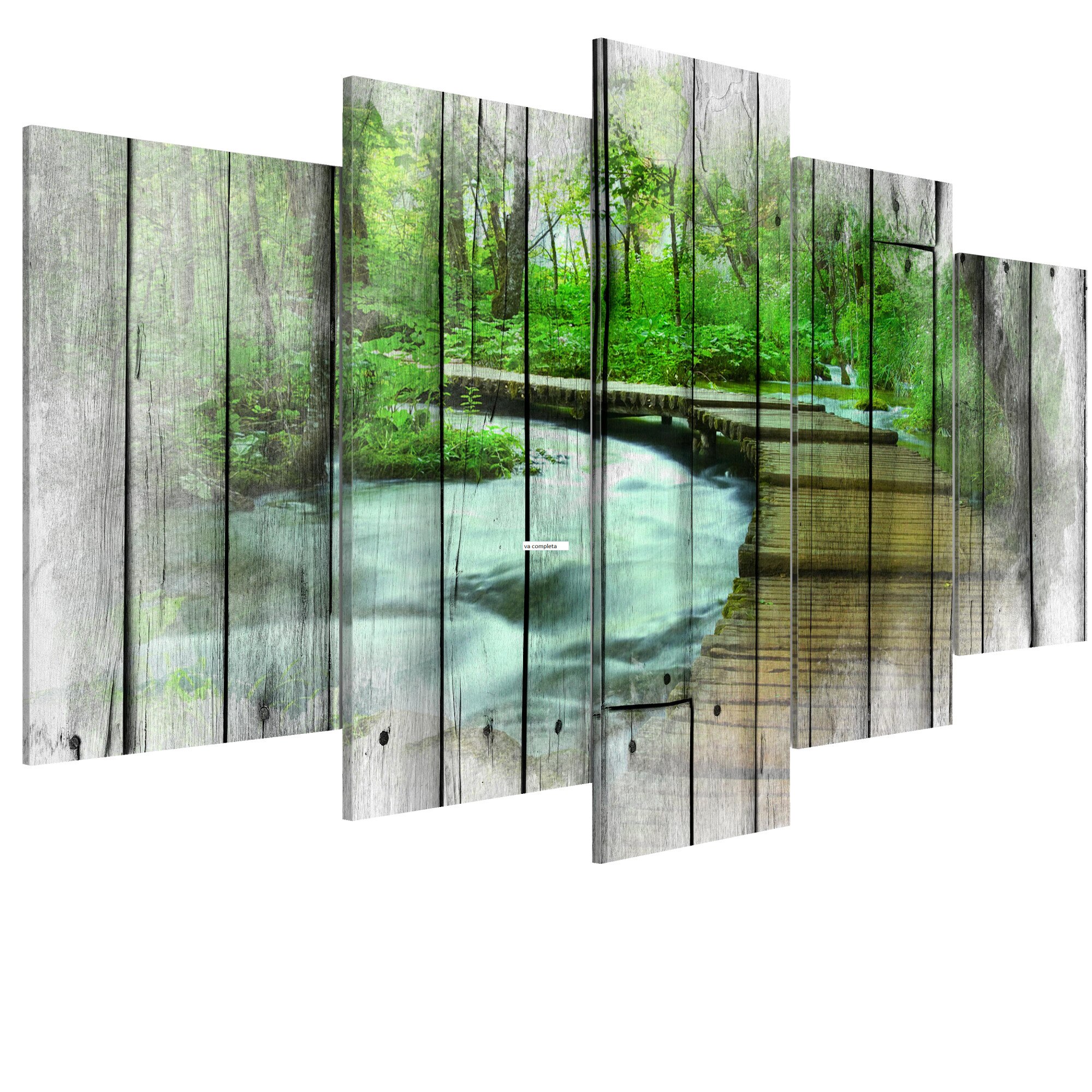Tablou canvas 5 piese - Padurea secretelor - 200 x 100 cm