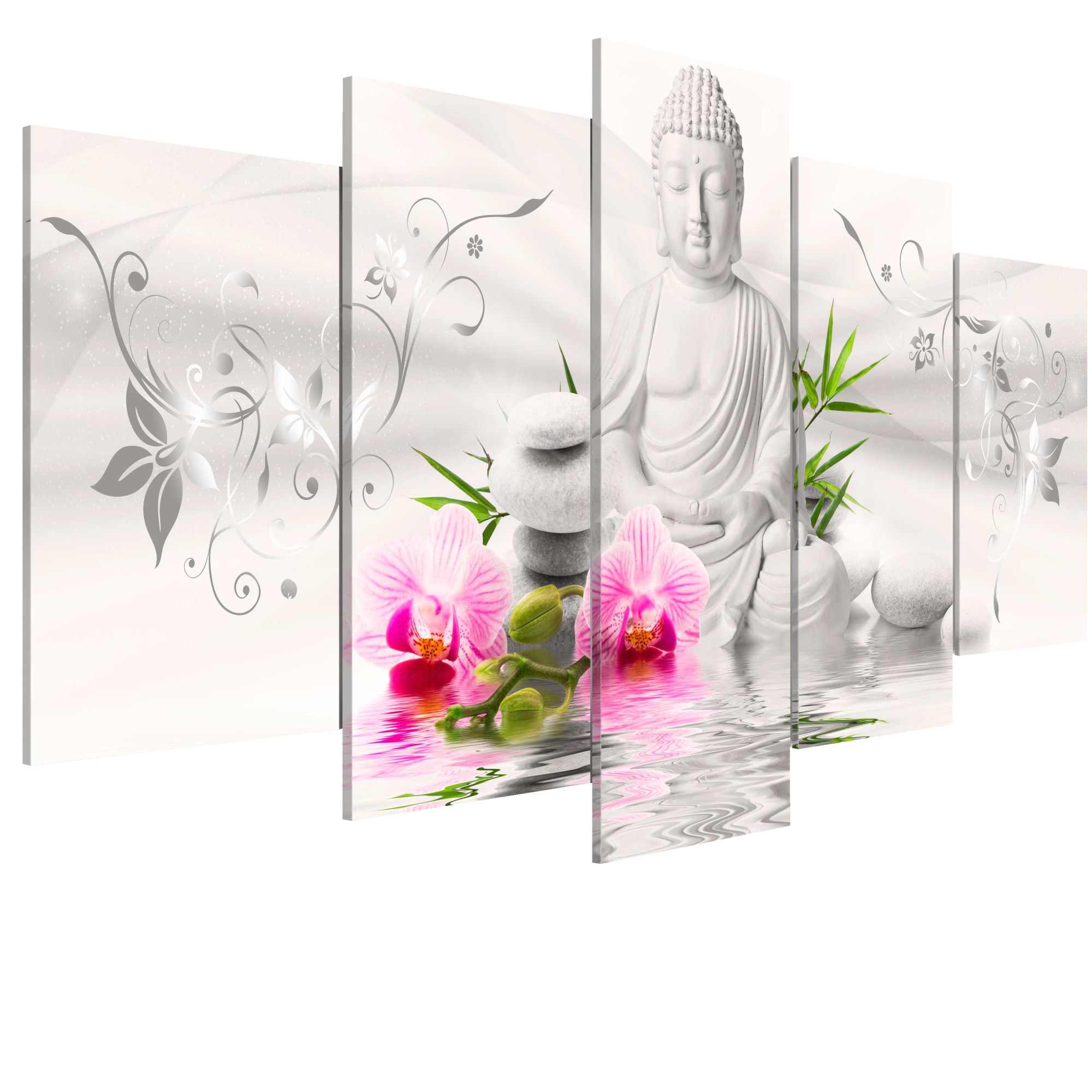 Tablou canvas 5 piese - Perla Buddha - 100 x 50 cm