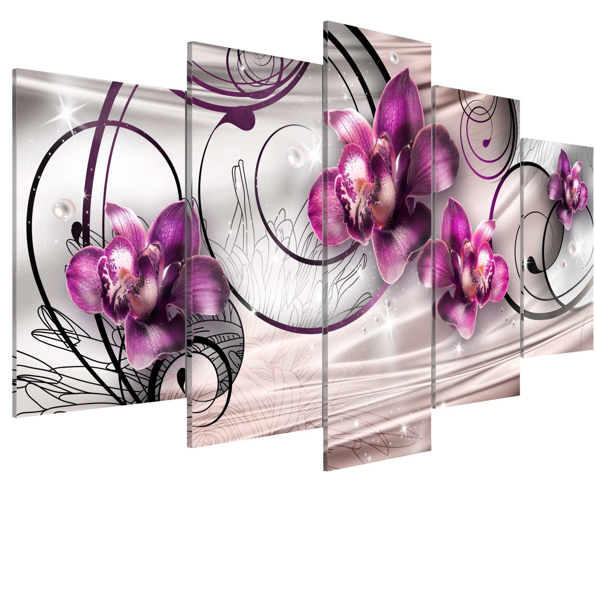 Tablou canvas 5 piese - Perla zbor - 200 x 100 cm