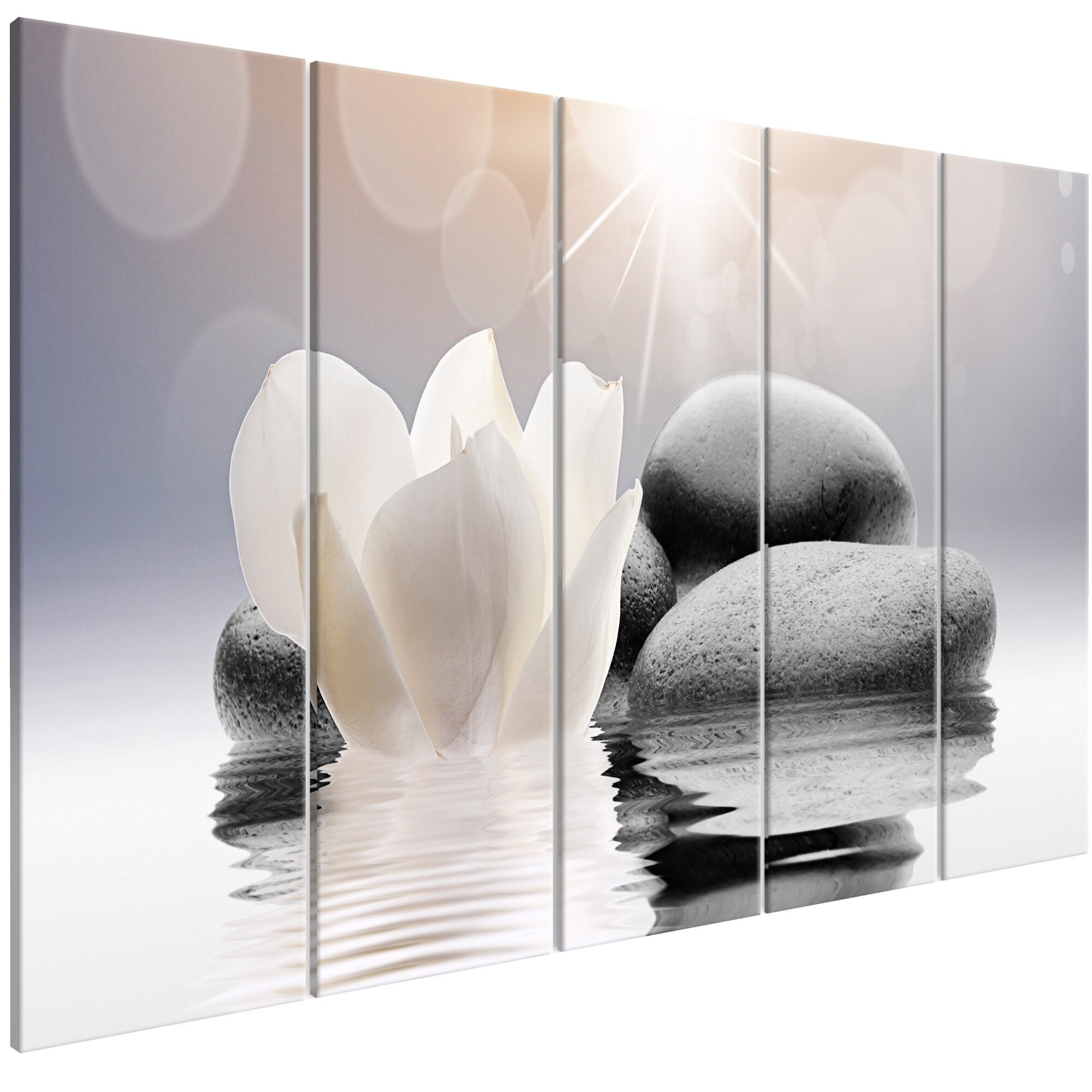 Tablou canvas 5 piese - Pietrele In apa Ingusta - 200 x 80 cm