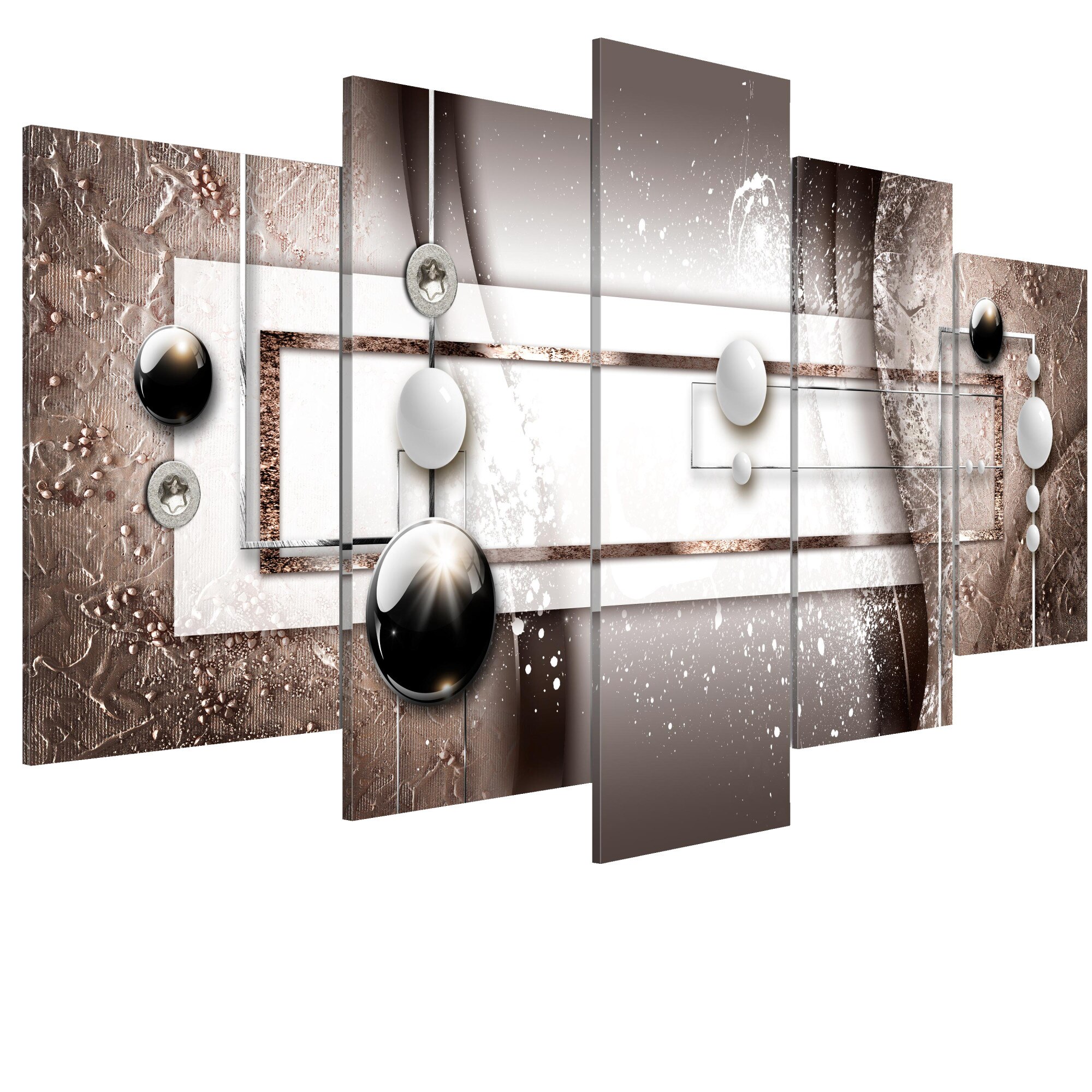 Tablou canvas 5 piese - Pasiune maro - 200 x 100 cm