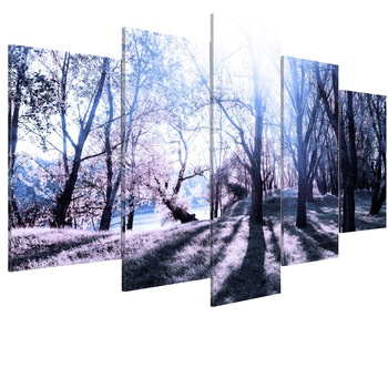 Tablou canvas 5 piese - Poiana de toamna - 100 x 50 cm Tablou canvas 5 piese - Poiana de toamna - 100 x 50 cm