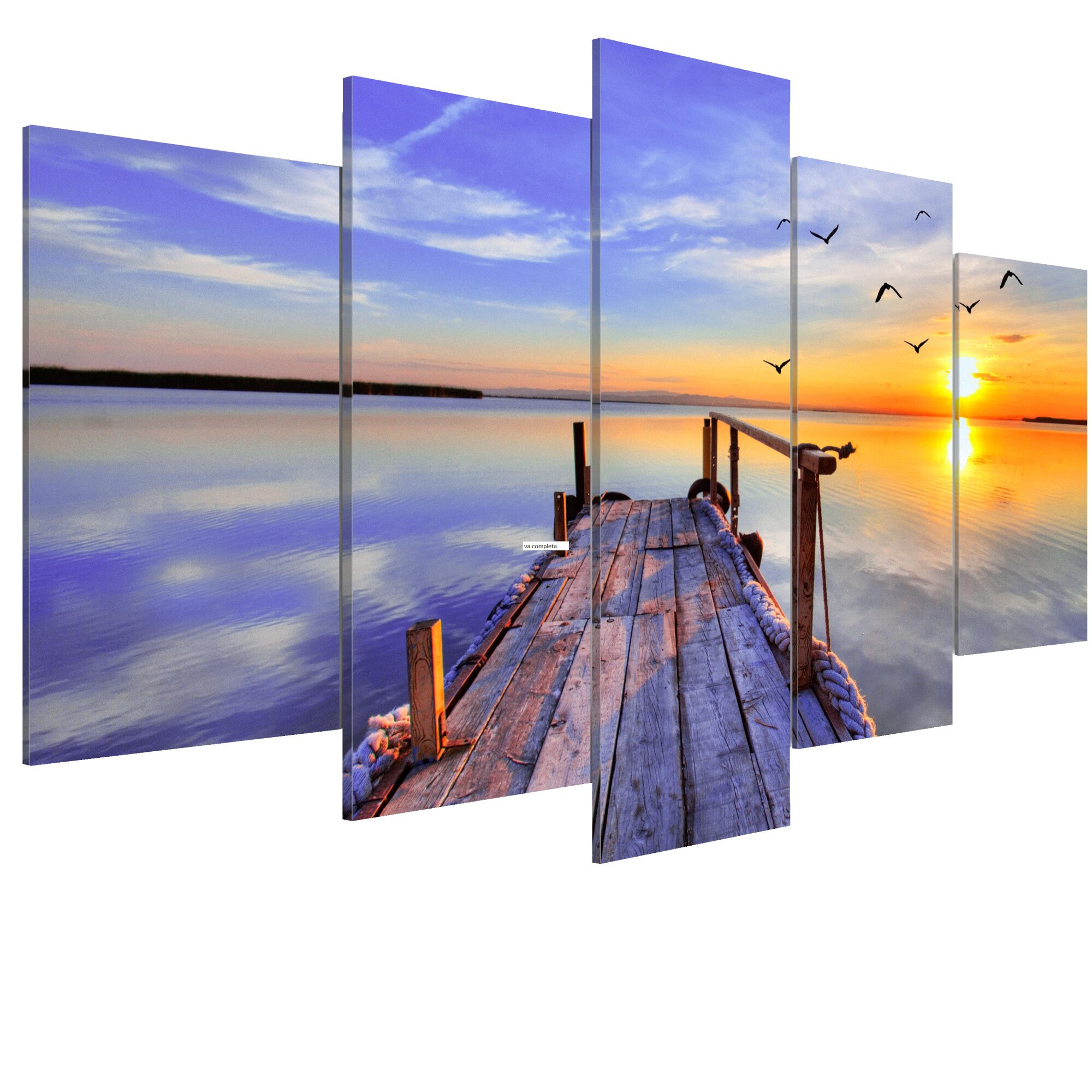 Tablou canvas 5 piese - Portul de vara - 200 x 100 cm
