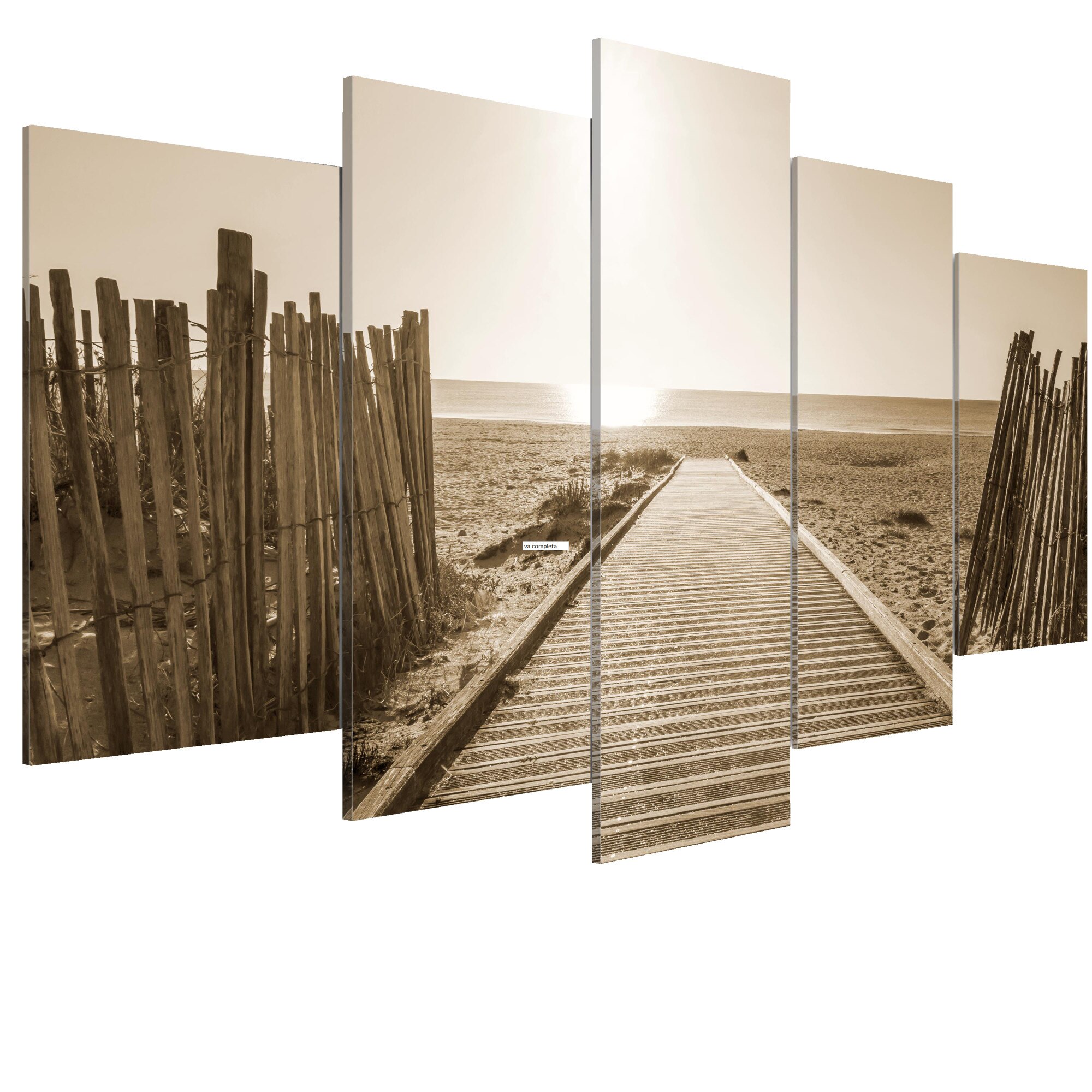 Tablou canvas 5 piese - Plaja amintirilor - 100 x 50 cm