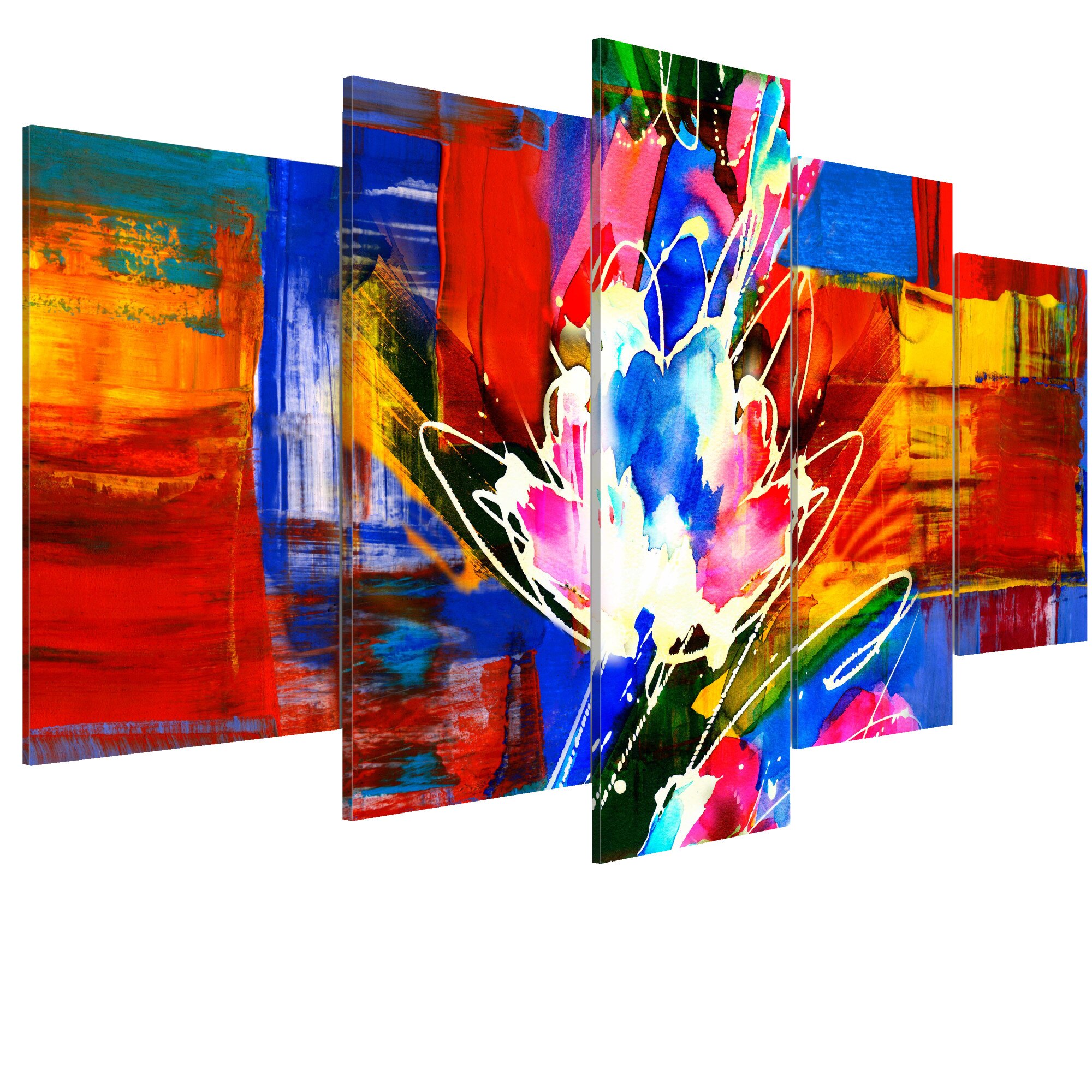 Tablou canvas 5 piese - Puterea culorilor - 100 x 50 cm