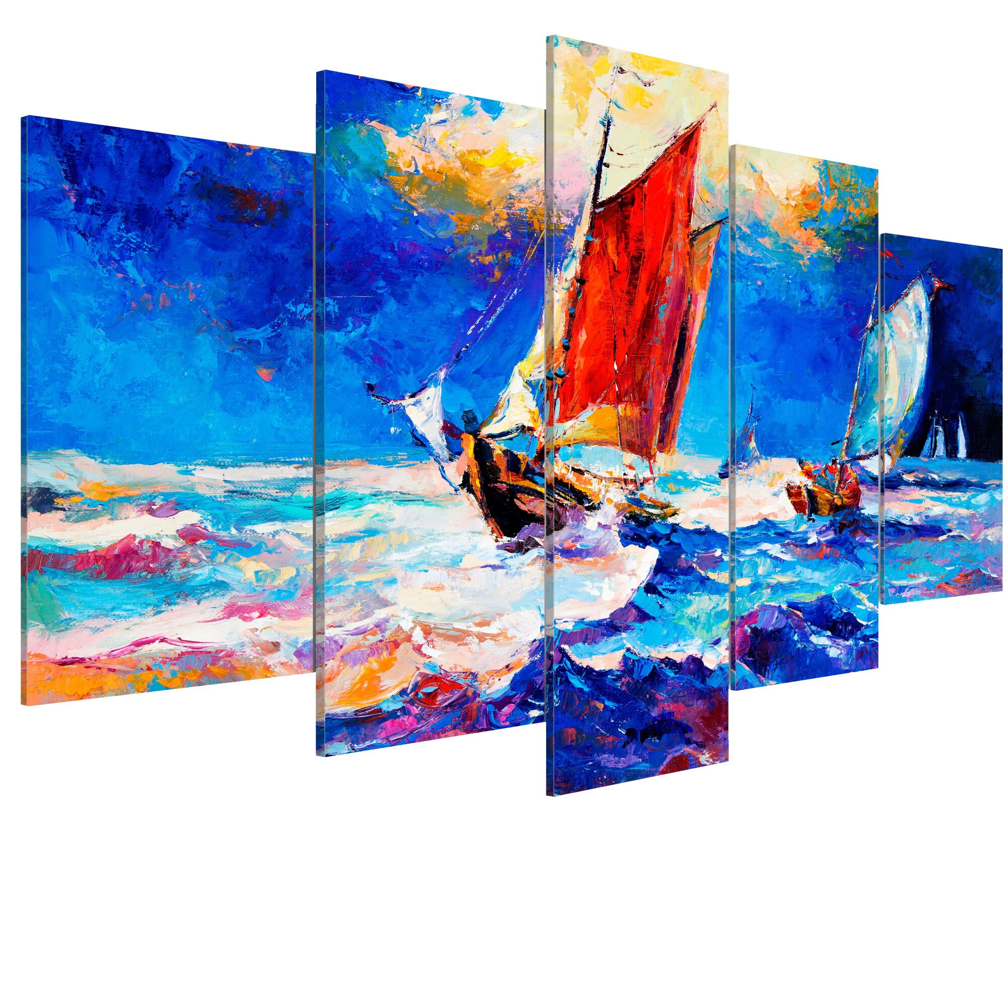 Tablou canvas 5 piese - Prinde vantul - 100 x 50 cm