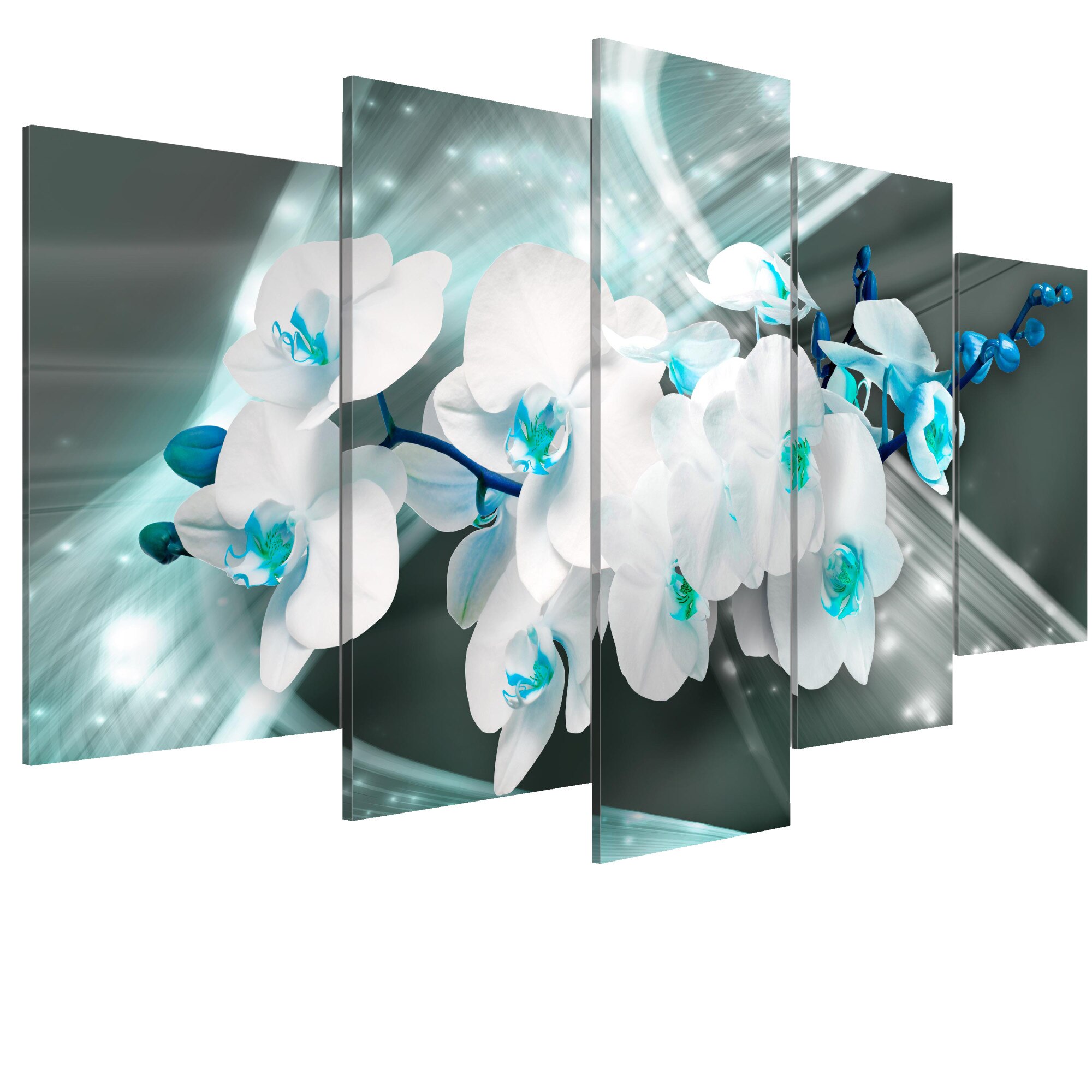 Tablou canvas 5 piese - Poezie albastra - 200 x 100 cm