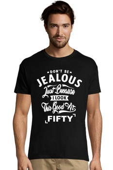 tricou barbat personalizat quoti look this good at fiftyquot negru negru imagen 3_0_
0