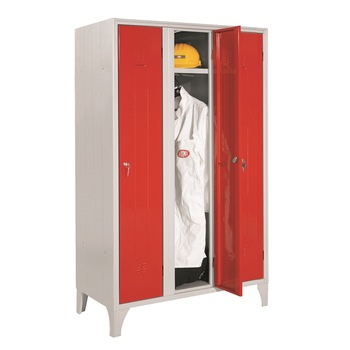 Vestiar metalic cu picioare si 3 USI COLOR 111/03, 1050x350x1800 mm (LxlxH), (rosu) Vestiar metalic cu picioare si 3 USI COLOR 111/03, 1050x350x1800 mm (LxlxH), (rosu)