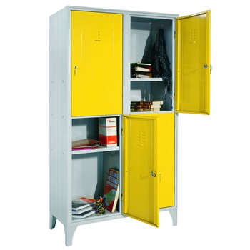 Vestiar metalic scolar cu picioare si 4 usi color SC/4/S, 1000x500x1950 mm (LxlxH), (galben) Vestiar metalic scolar cu picioare si 4 usi color SC/4/S, 1000x500x1950 mm (LxlxH), (galben)