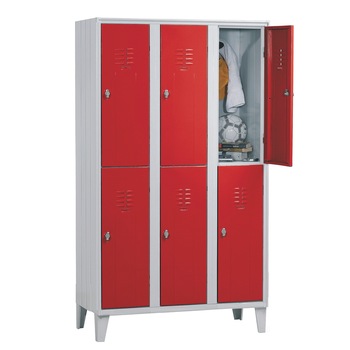 Vestiar metalic cu picioare si 6 usi color 113/06, 1050x350x1800 mm (LxlxH), (rosu) Vestiar metalic cu picioare si 6 usi color 113/06, 1050x350x1800 mm (LxlxH), (rosu)