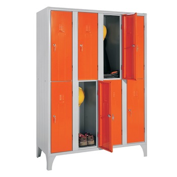 Vestiar metalic cu picioare si 8 usi color 116/08S, 1200x500x1800 mm (LxlxH) Italia, (portocaliu) Vestiar metalic cu picioare si 8 usi color 116/08S, 1200x500x1800 mm (LxlxH) Italia, (portocaliu)