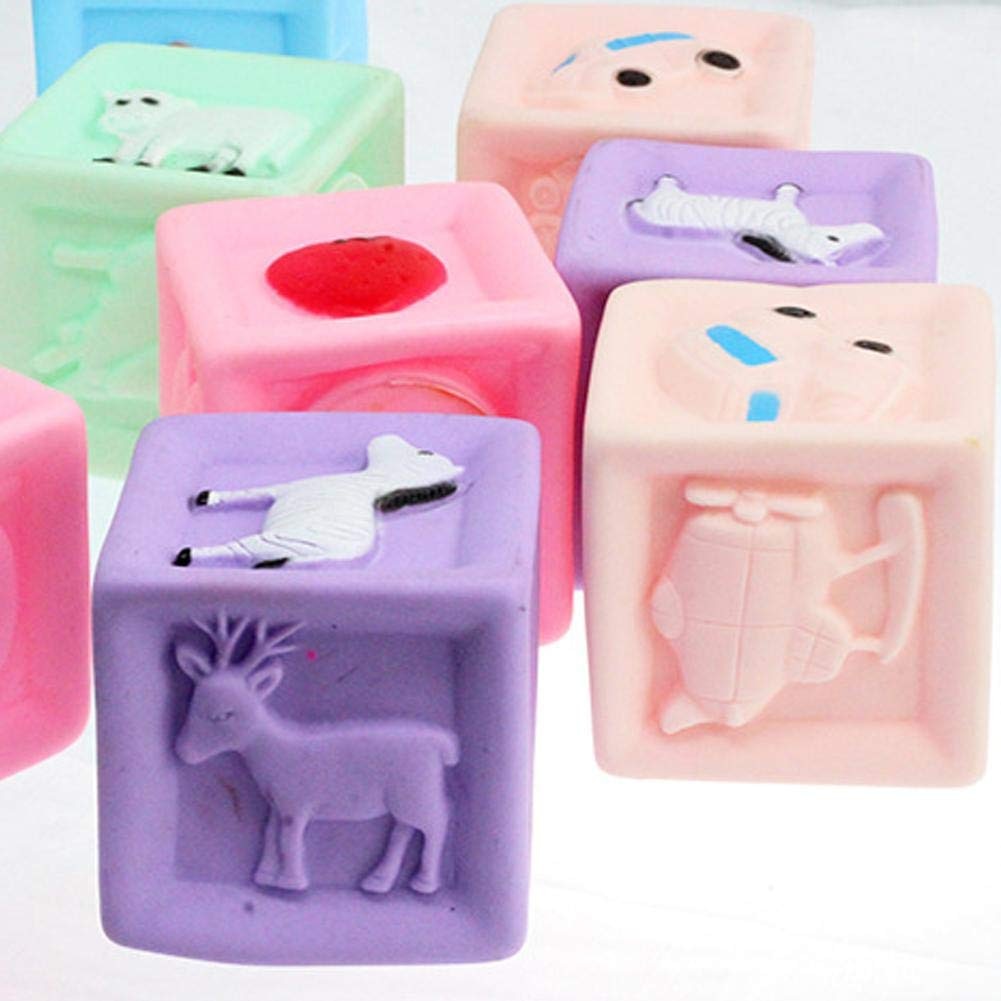 Set 10 Cuburi Siliconate Moi pentru bebelusi, culori pastel si texturi ...
