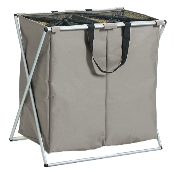 Cos pentru rufe Zeller, poliester si cadru aluminiu, 59x37x58 cm, Gri