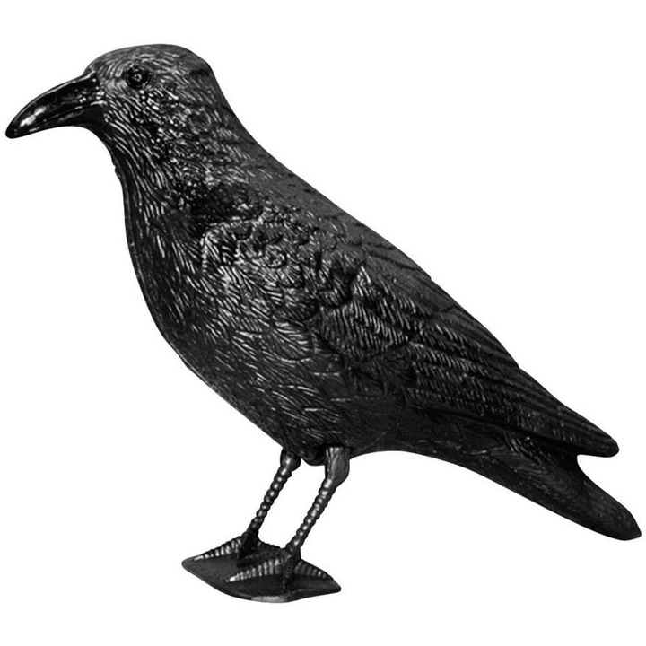 Garden of Eden Fekete varjú talppal, Uv Stabil, - 42 cm -beszélő holló varjú mozgásérzékelővel valódi hanggal 7348