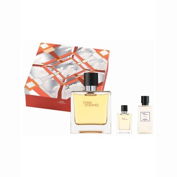 Set Hermes Terre d'Hermes Eau Intense Vetiver, Barbati: Apa de Parfum, 75 ml + After shave, 40 ml + Apa de Parfum, 12.5 ml Set Hermes Terre d'Hermes Eau Intense Vetiver, Barbati: Apa de Parfum, 75 ml + After shave, 40 ml + Apa de Parfum, 12.5 ml