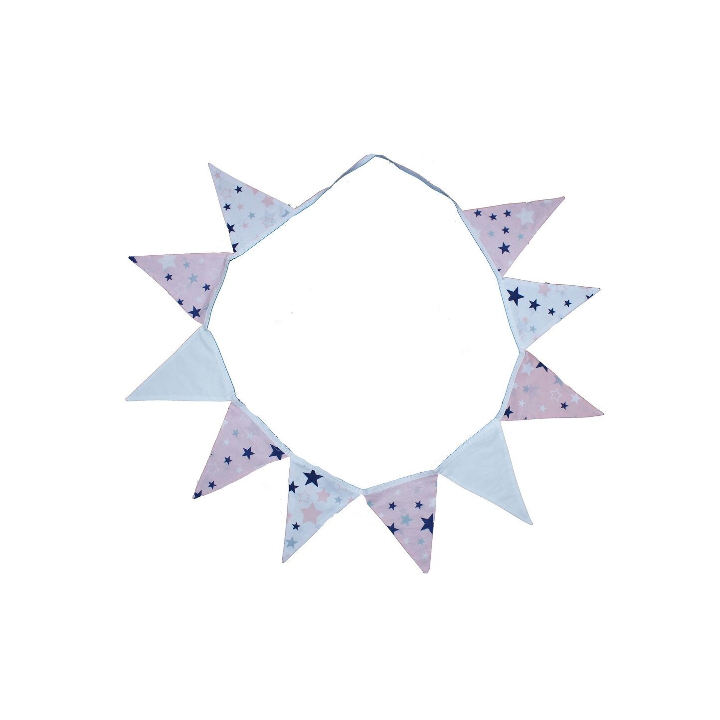 Ghirlanda stegulete, stelute doua fete, roz, 3m