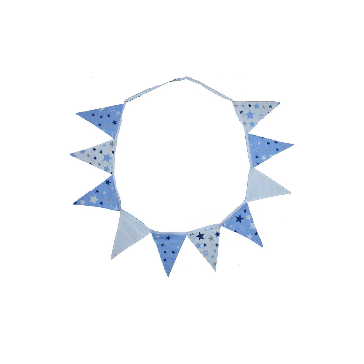 Ghirlanda stegulete, stelute doua fete, albastru, 3m